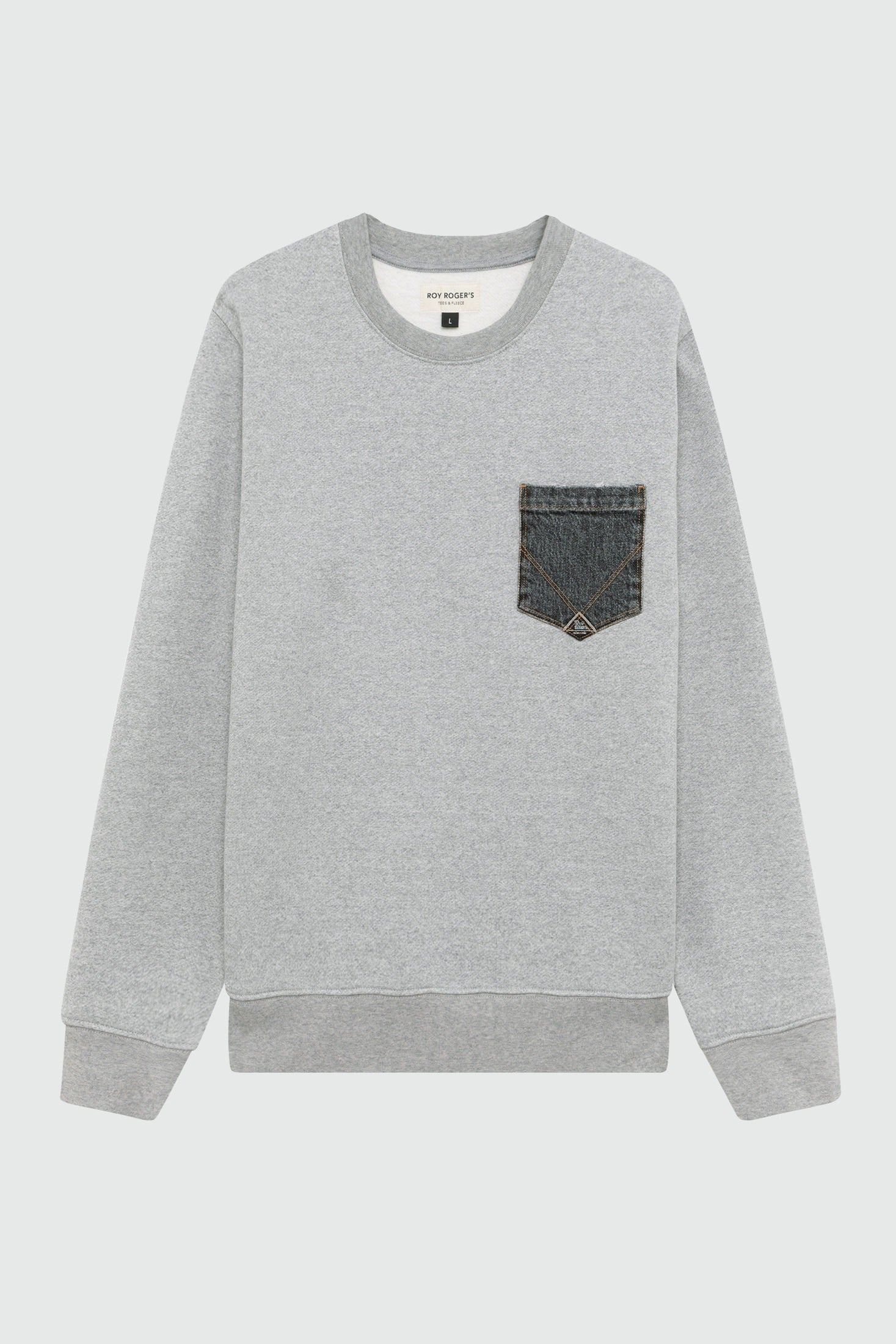 FELPA POCKET GIROCOLLO GREY MELANGE RRU90397CU860124 C0094 ROY ROGER'S 