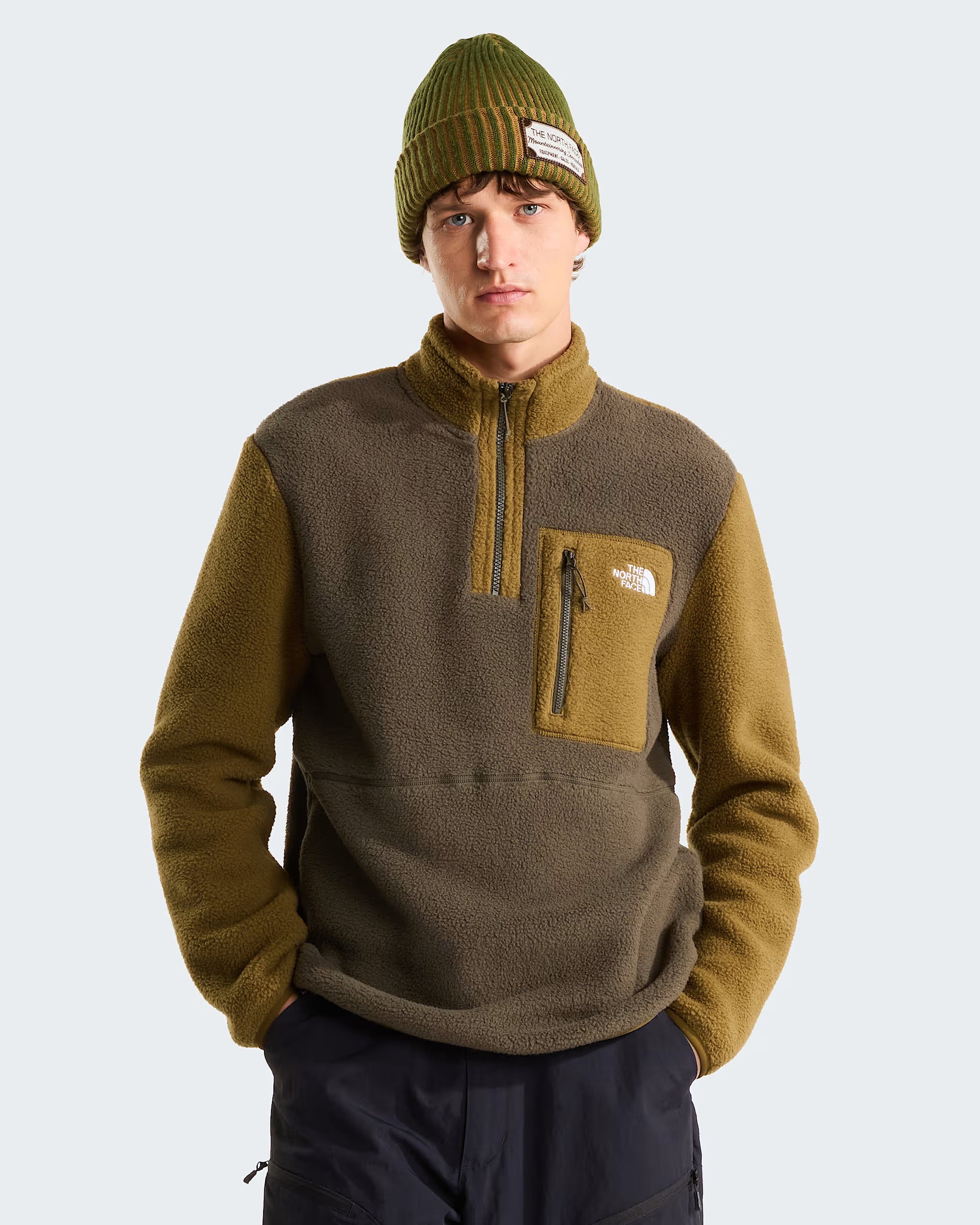 Giacca in pile Yumiori con cerniera a 1/4 da uomo new taupe green NF0A883S UG81 THE NORTH FACE 