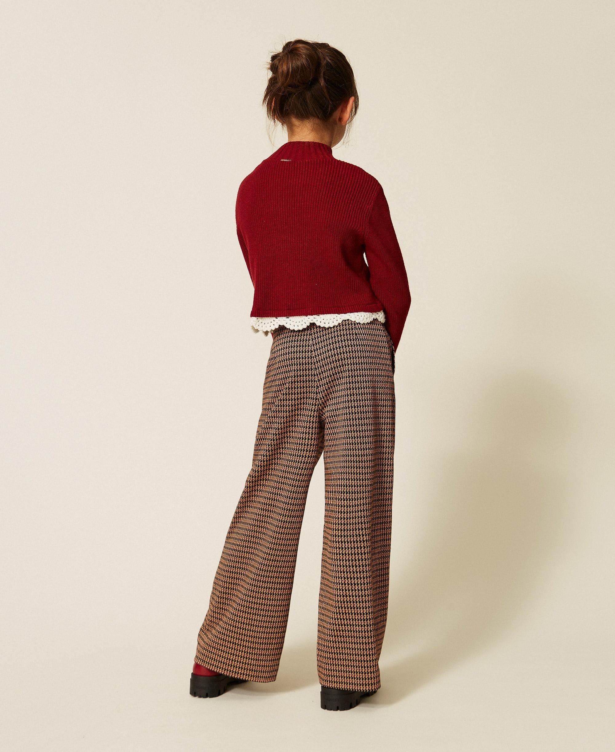 Pantaloni a palazzo in pied-de-poule 262GJ2092 13819 TWINSET 