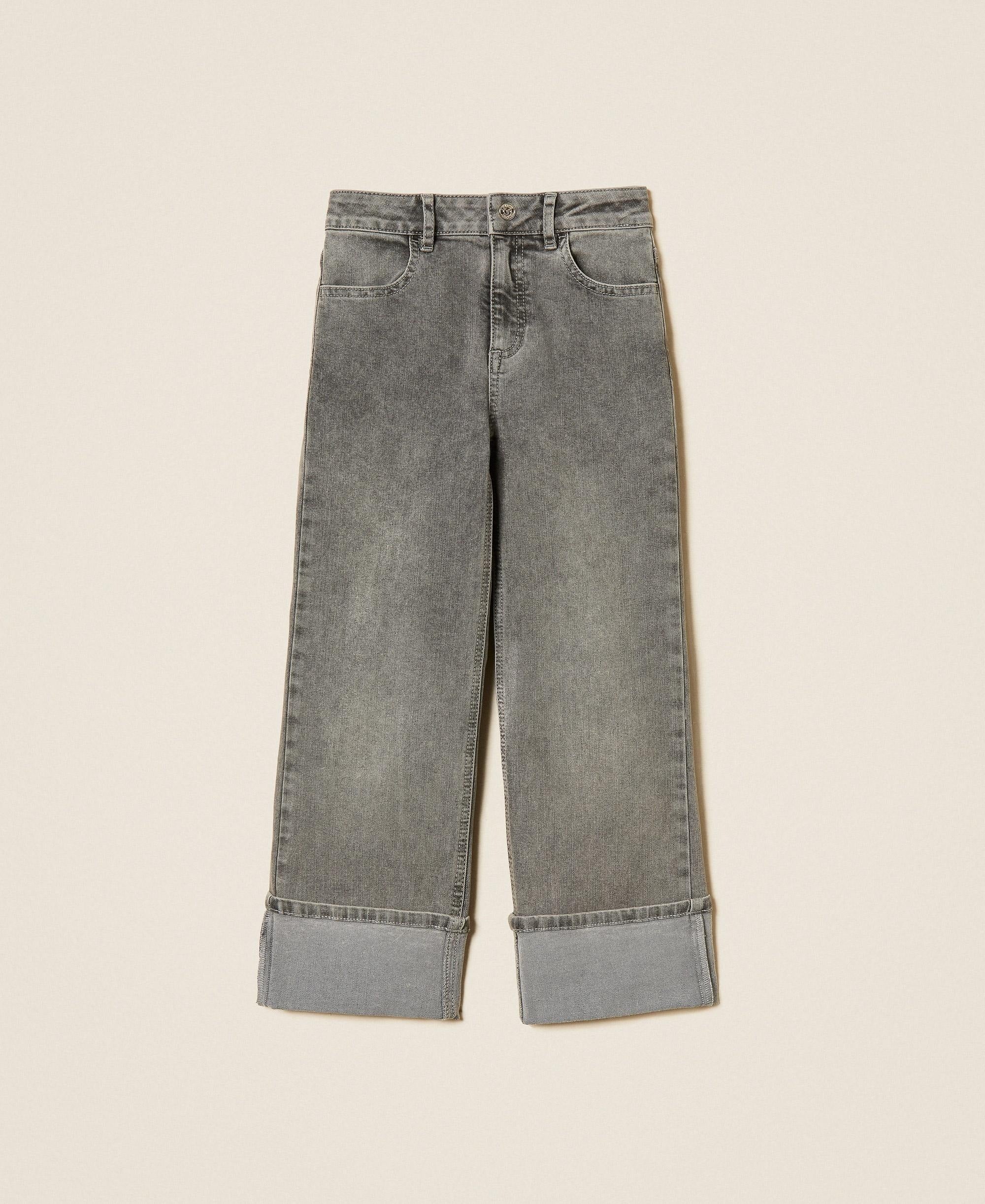 Jeans dritti con risvolto grigio 262GJ2220 01243 TWINSET 