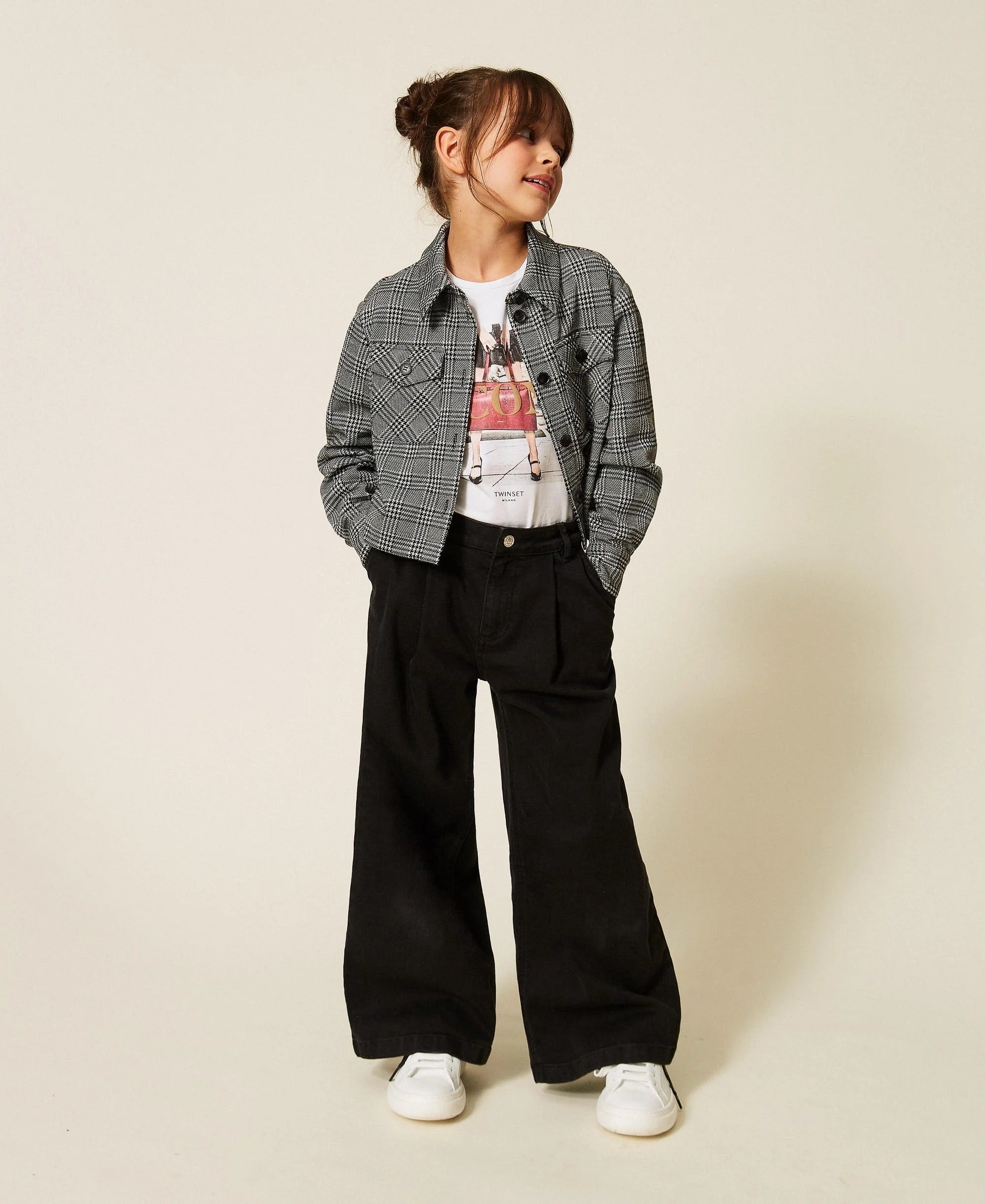 Jeans wide leg con pieghe 262GJ2240 06295 TWINSET 