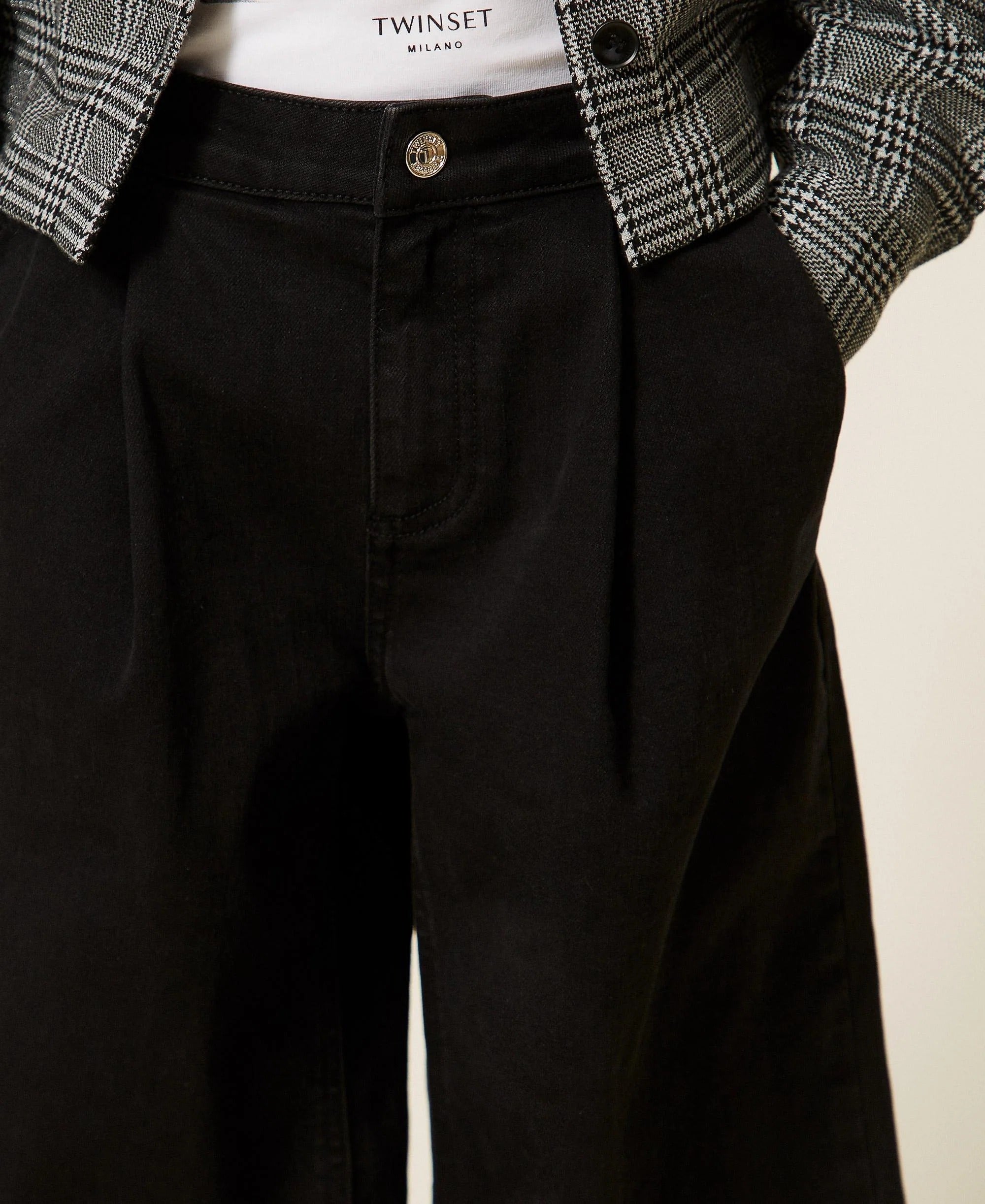 Jeans wide leg con pieghe 262GJ2240 06295 TWINSET 