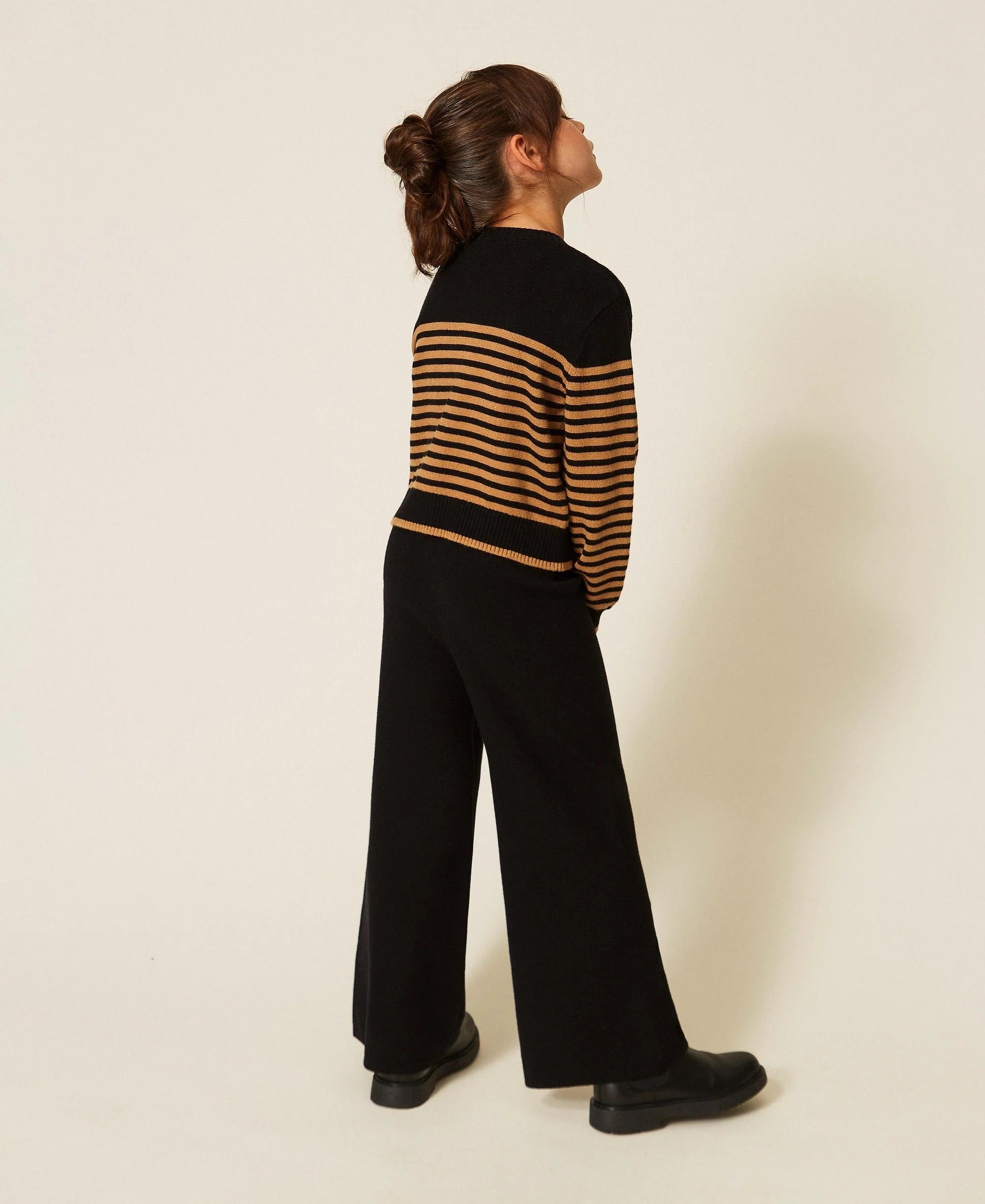 Pantaloni in maglia con bottoni neri 262GJ3033 00006 TWINSET 
