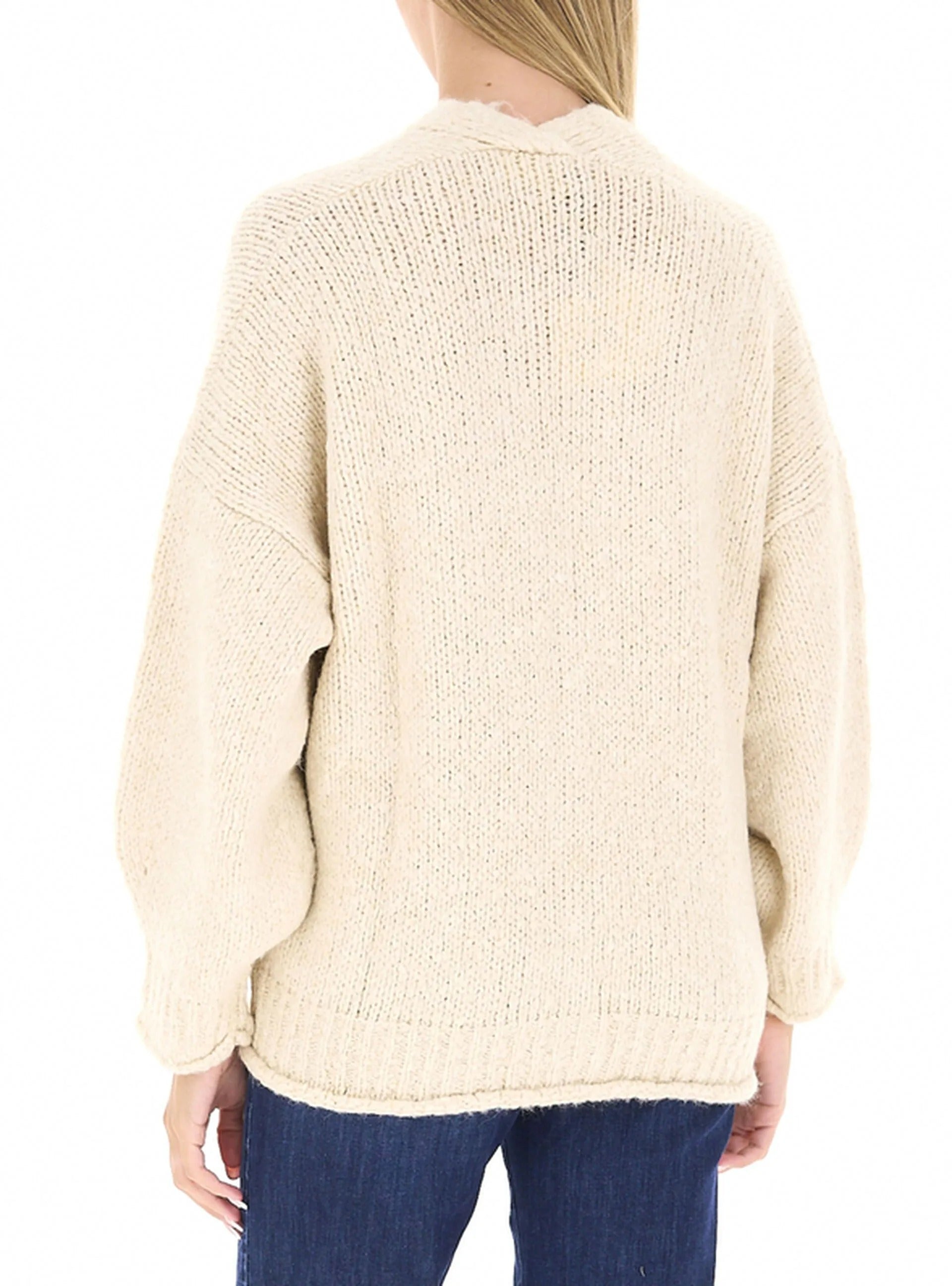 Cardigan Over con Bottoni  naturale 3AC3007 NATURALE VICOLO 