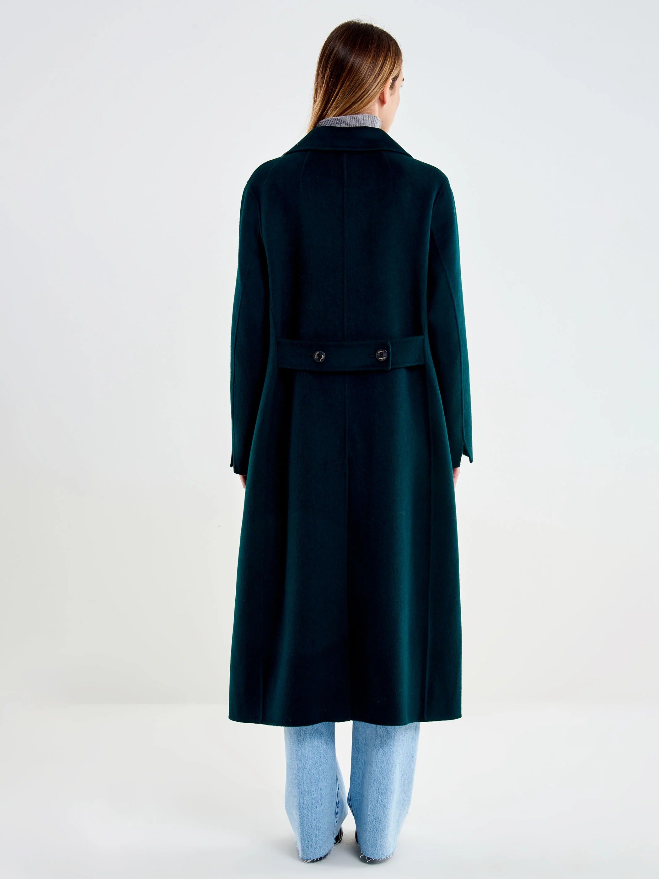 Cappotto Lungo Doppiopetto verde foresta TAC0011 FORESTA VICOLO 