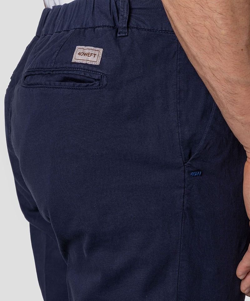 Pantalone 40 weft chino con elastico in cintura e coulisse interna JOEC-2697W1738 JOEC-2697 W1738 40WEFT 