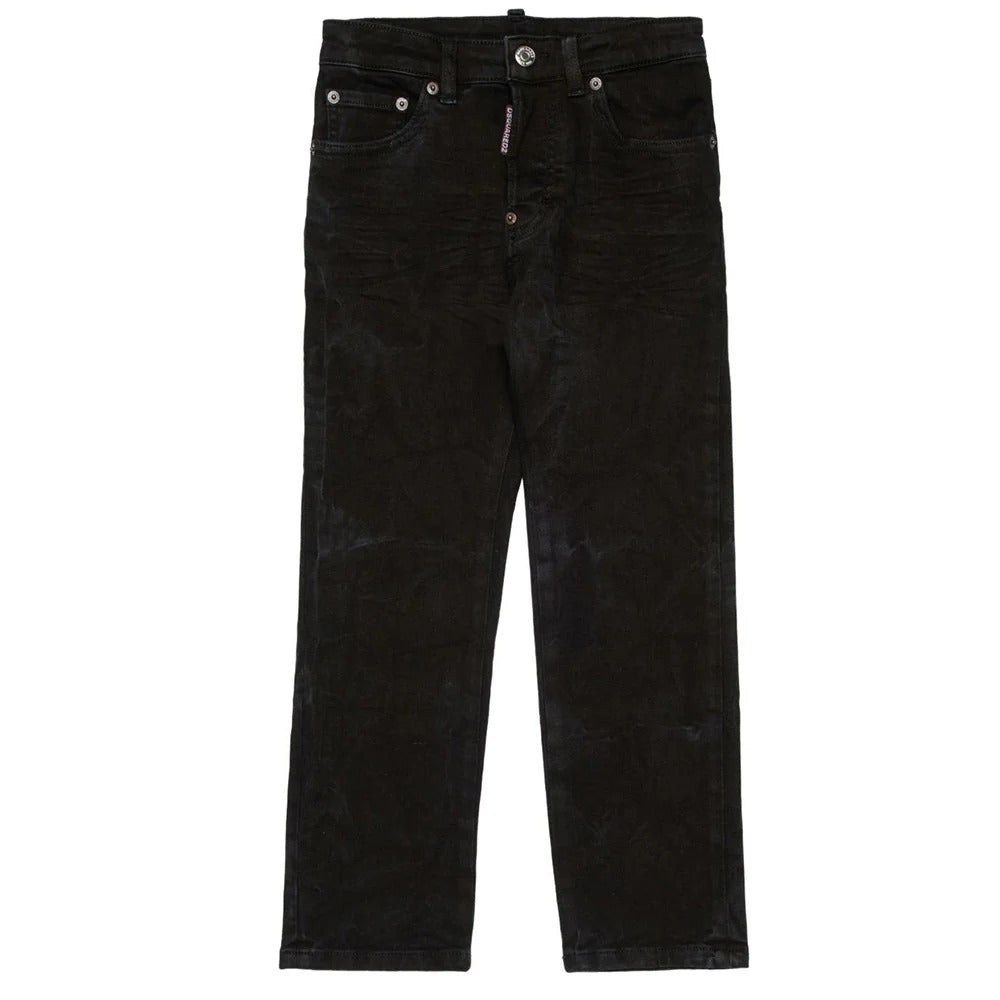 Dsquared2 Jeans Neri Con Logo DQ3284-D0AFQ-DQ900 DQ3284-D0AFQ DQ900 DSQUARED KID 