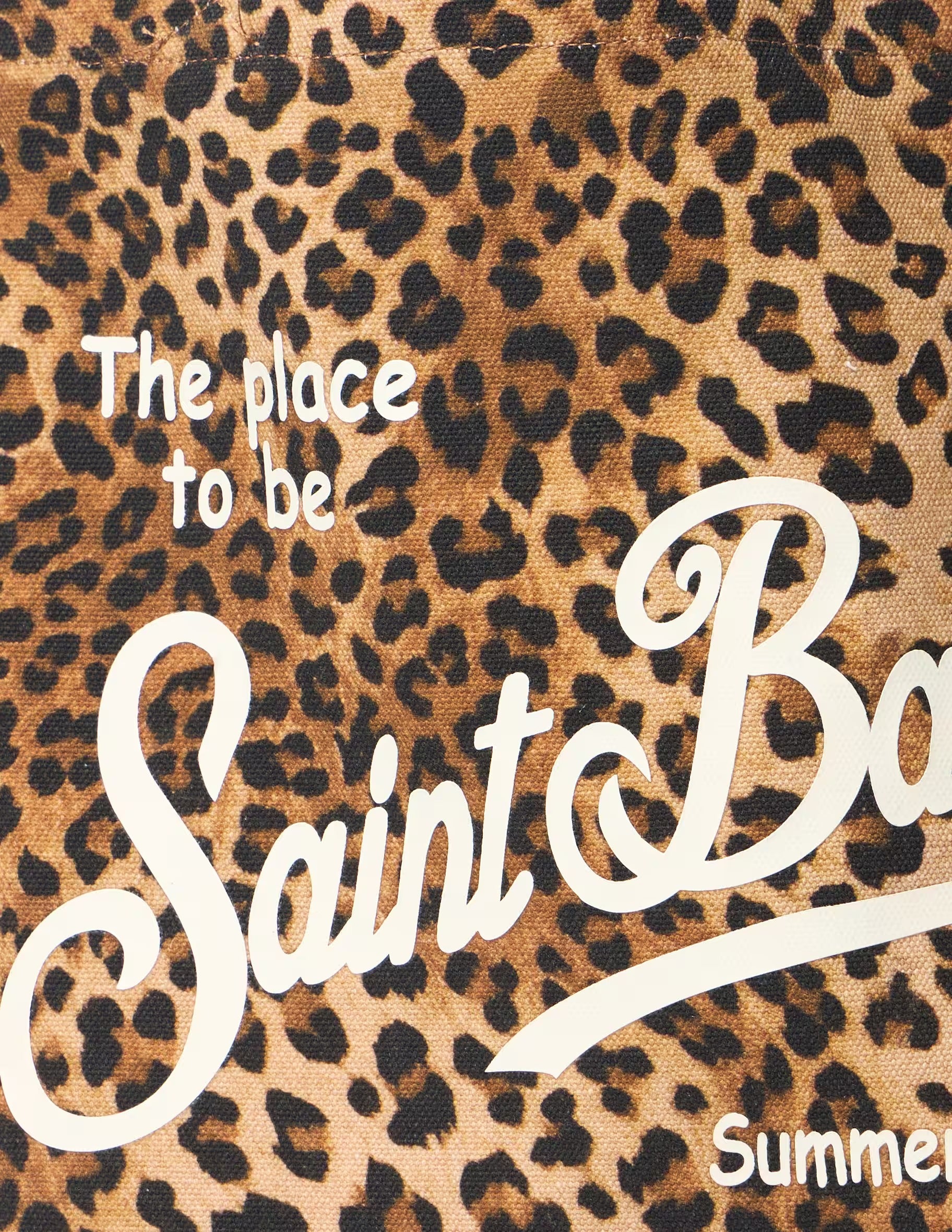 Borsa Essential in cotone animalier con logo Saint Barth EBAGN007 00653L MC2 SAINT BARTH 
