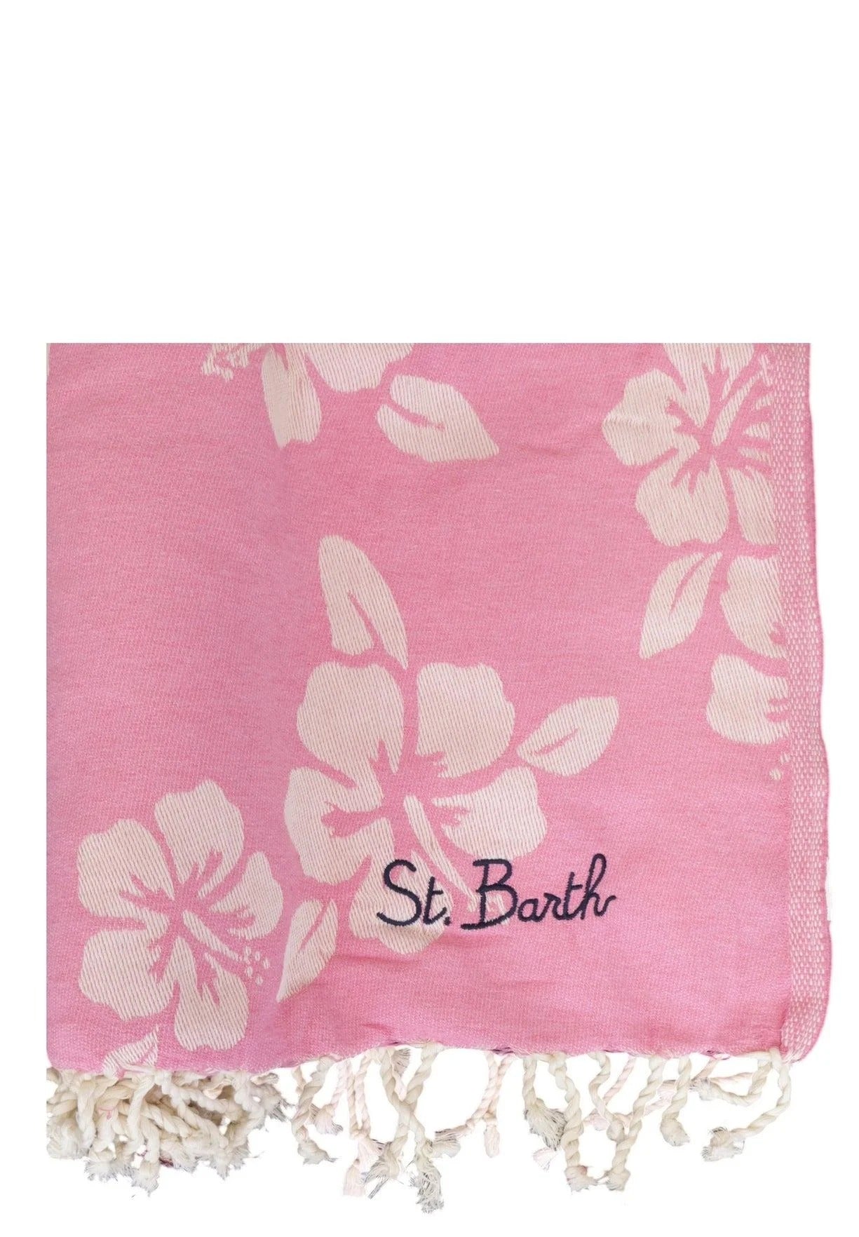MC2 SAINT BARTH Telo mare Foutas in cotone con jacquard fiorato rosa FOUT009 07670L MC2 SAINT BARTH 