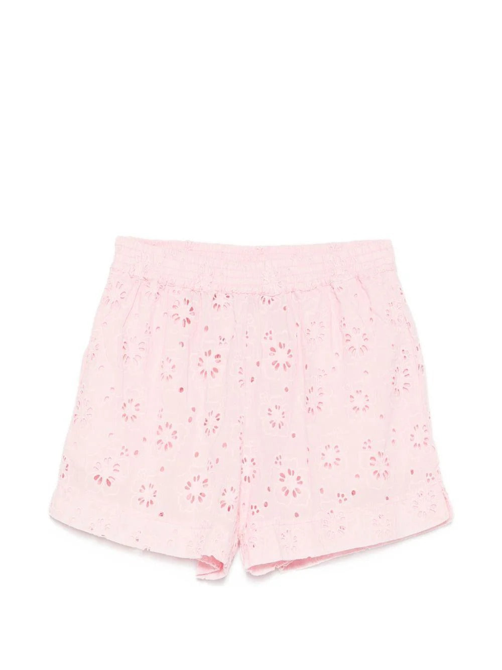 Shorts da donna MC2 Saint Barth rosa in pizzo sangallo con fondo smerlato MEA00208866L MEA002 08866L MC2 SAINT BARTH 