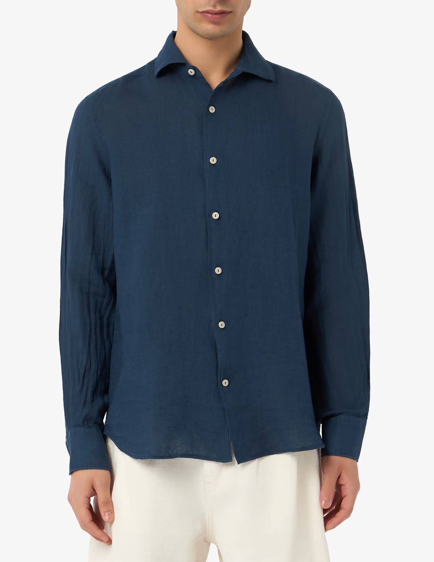 MC2 Saint Barth<BR/>Camicia manica lunga Pamplona Blue Navy PAMP001 00119L MC2 SAINT BARTH 