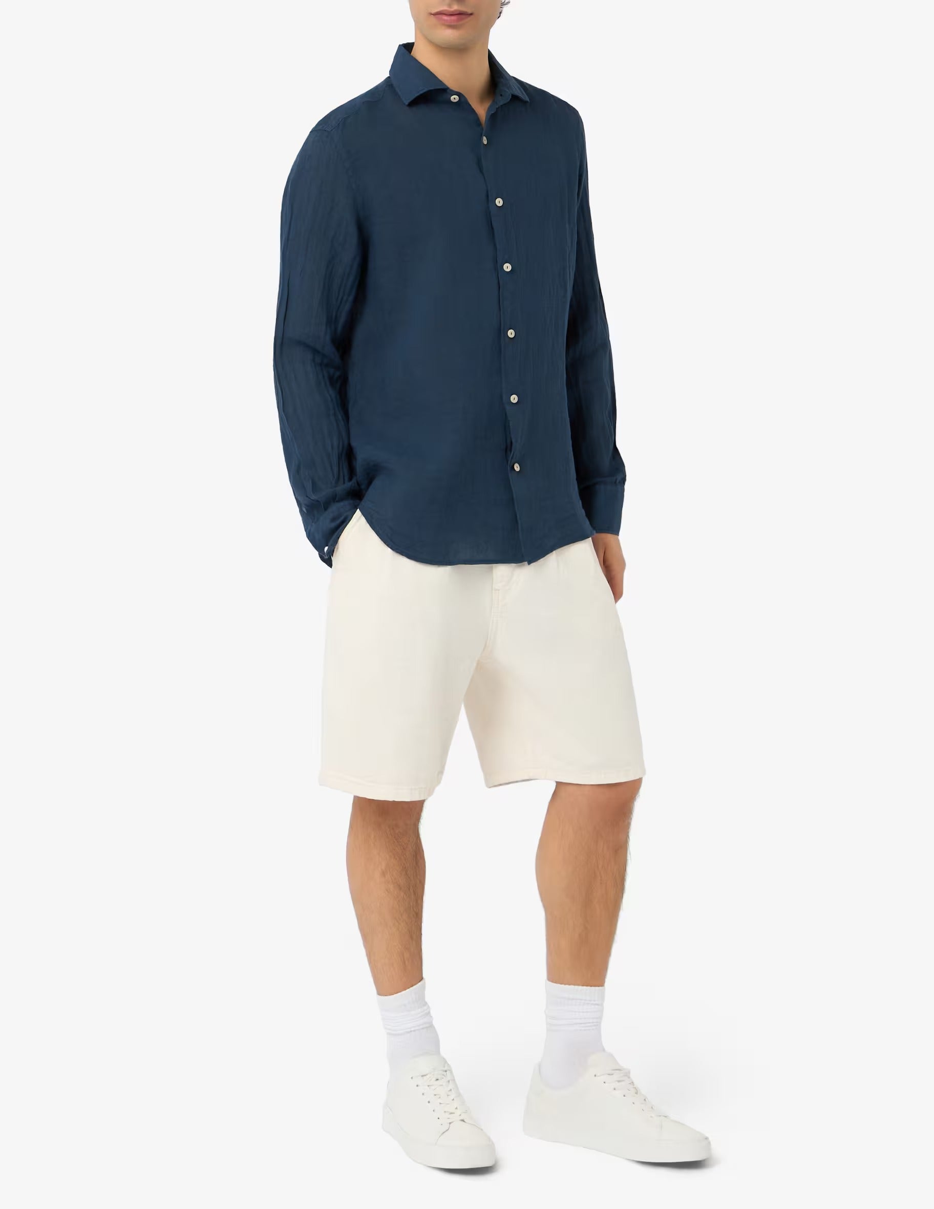 MC2 Saint Barth<BR/>Camicia manica lunga Pamplona Blue Navy PAMP001 00119L MC2 SAINT BARTH 