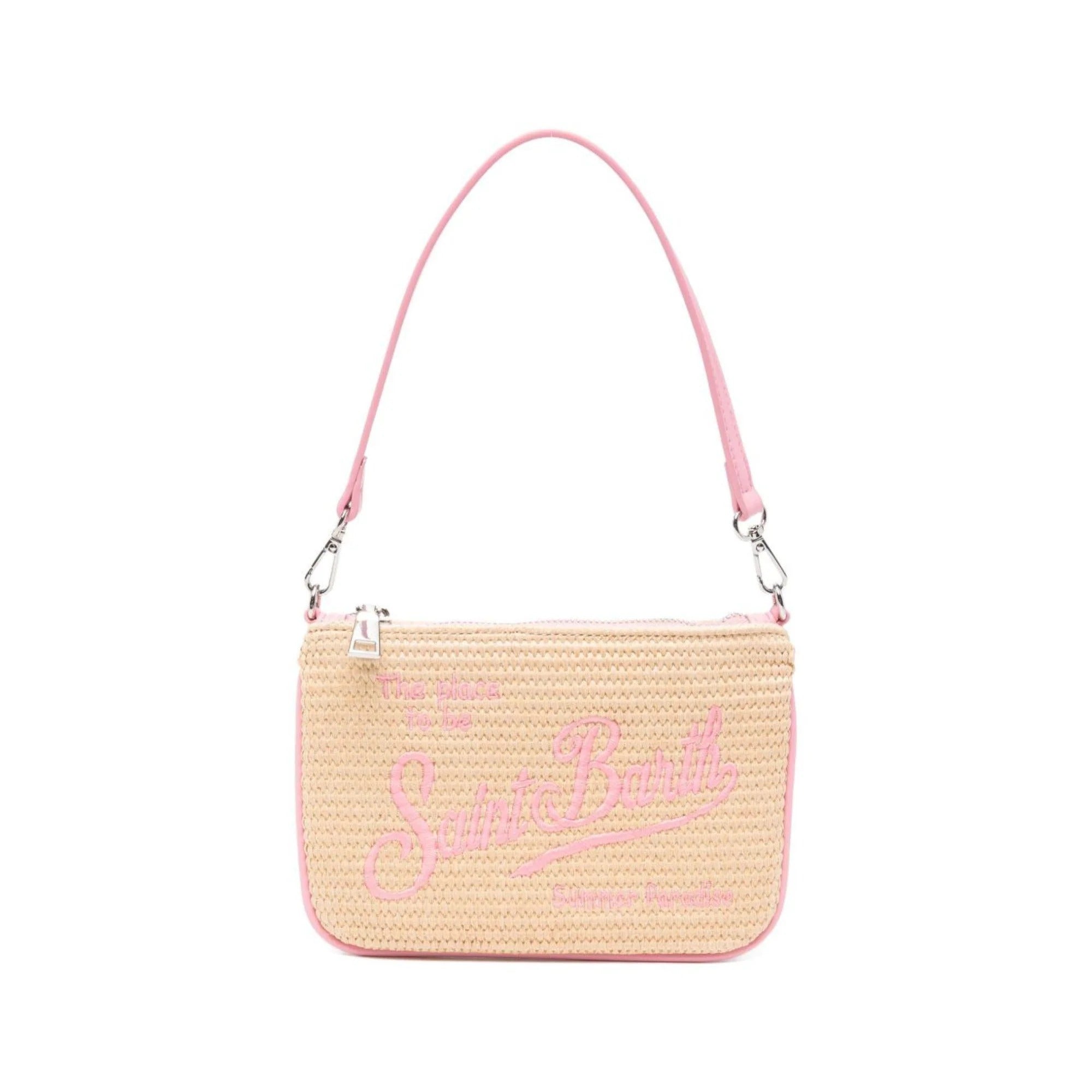 Pochette Parisienne MC2 Saint Barth beige con ricamo logo PARM00200415L PARM002 00415L MC2 SAINT BARTH 