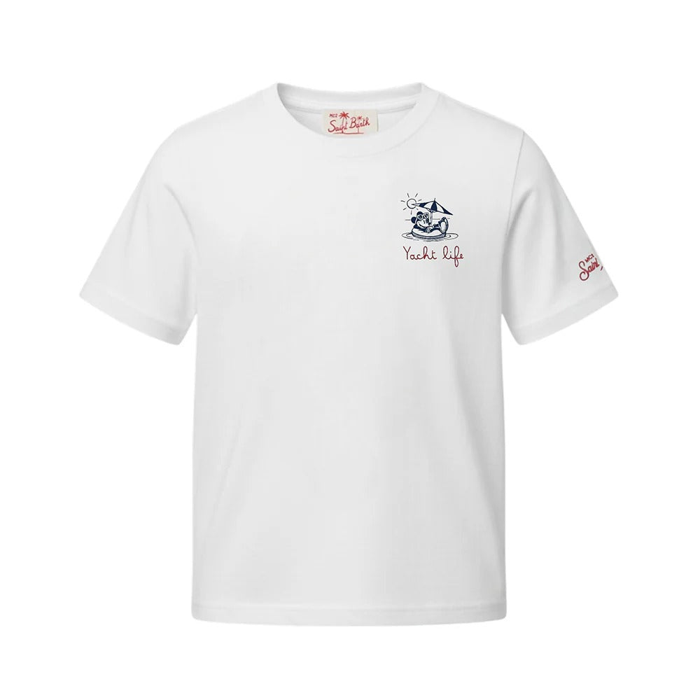 Mc2 Saint Barth T-shirt Bianca Portofino Jr Con Mickey POT0002/02729L Per Bambino POT0002 02729L MC2 SAINT BARTH 
