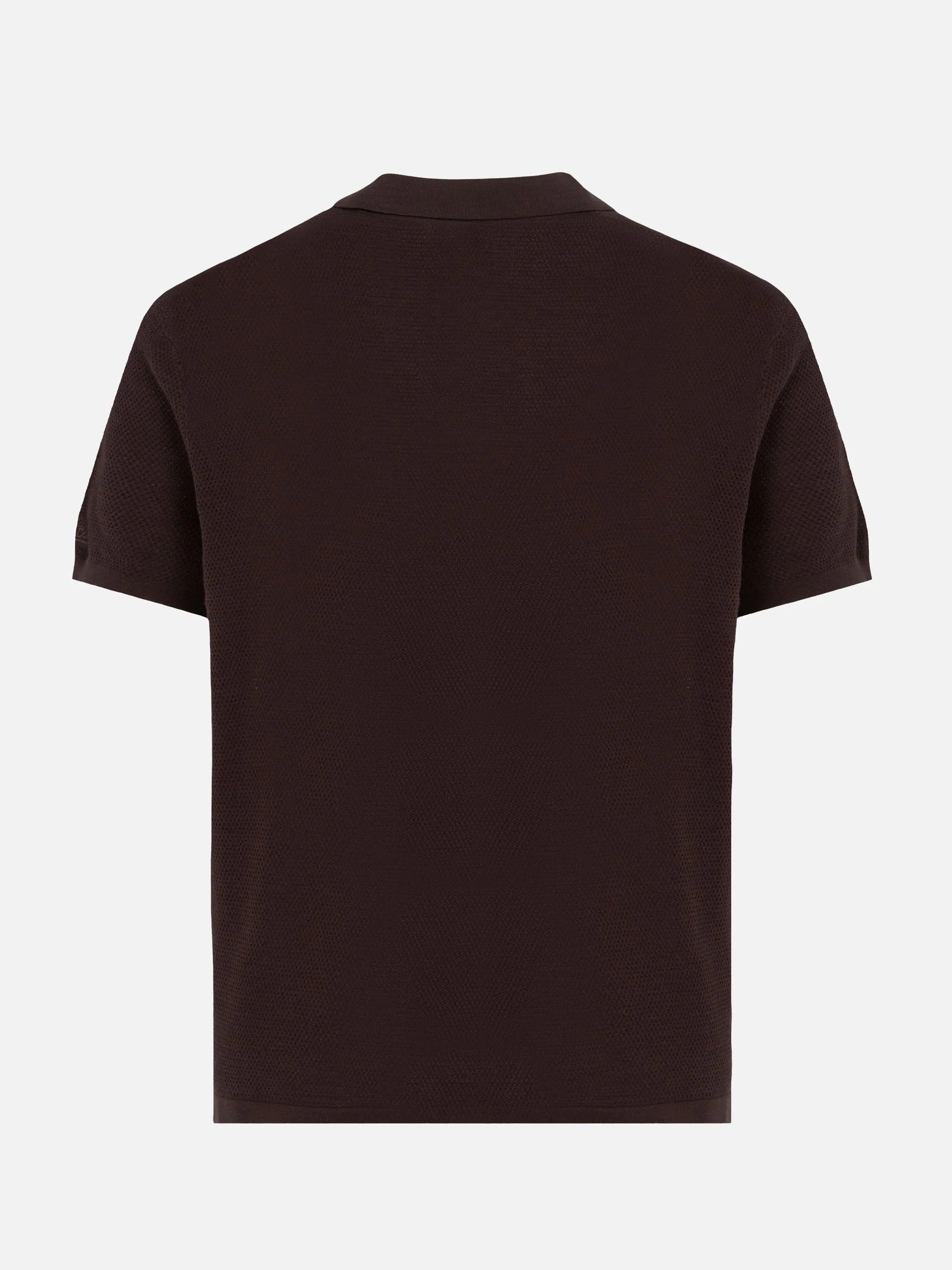 Polo Sloan senza bottoni in maglia a rete marrone SLO0009 00098L MC2 SAINT BARTH 