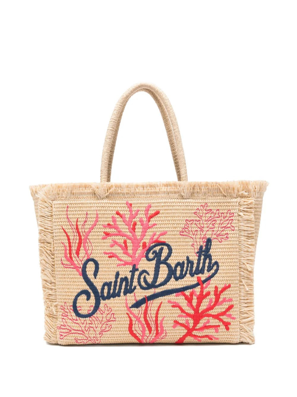 MC2 Saint Barth<BR/>Vanity straw coral-embroidered tote bag VANI021 09064L MC2 SAINT BARTH 
