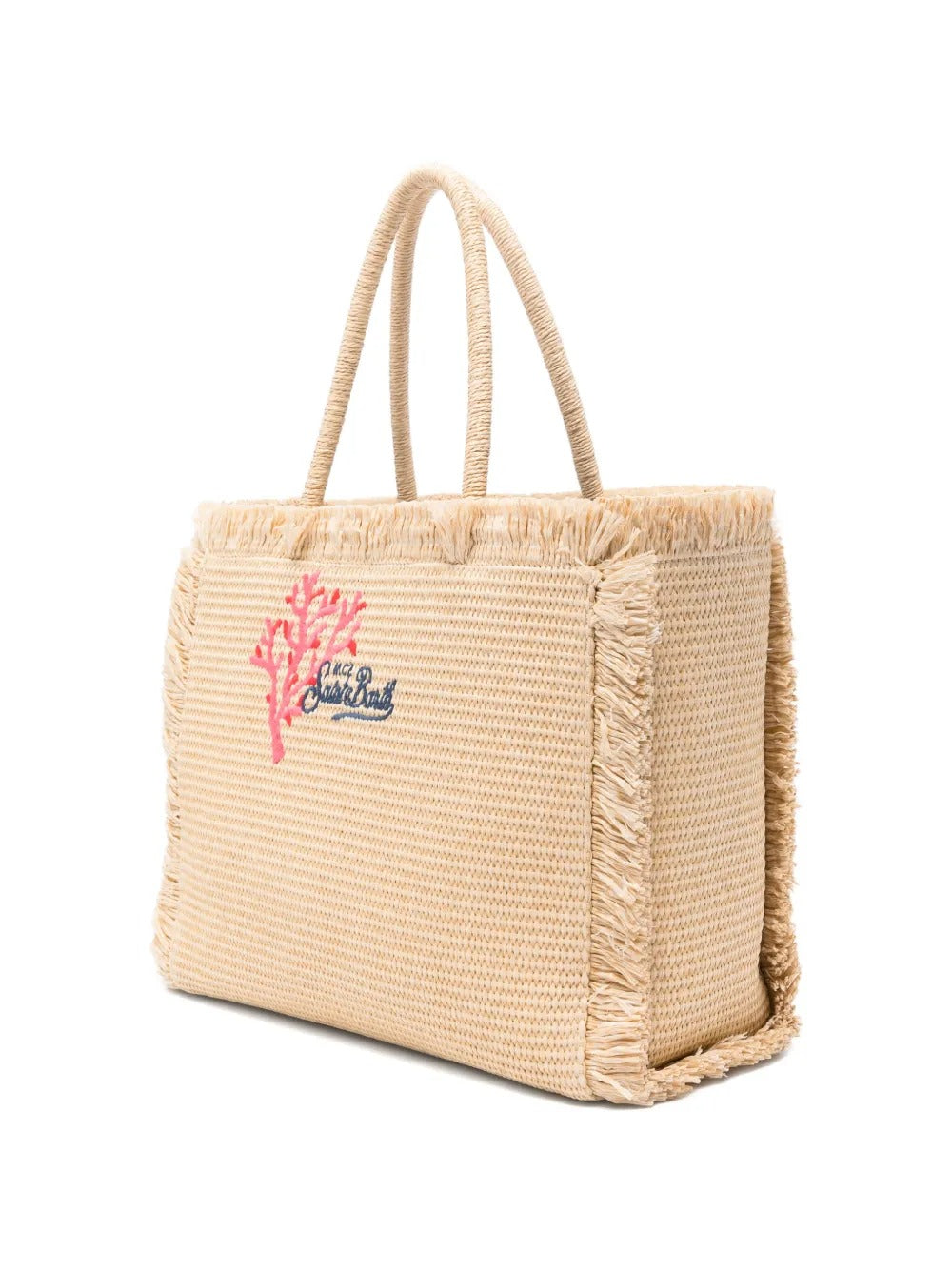 MC2 Saint Barth<BR/>Vanity straw coral-embroidered tote bag VANI021 09064L MC2 SAINT BARTH 