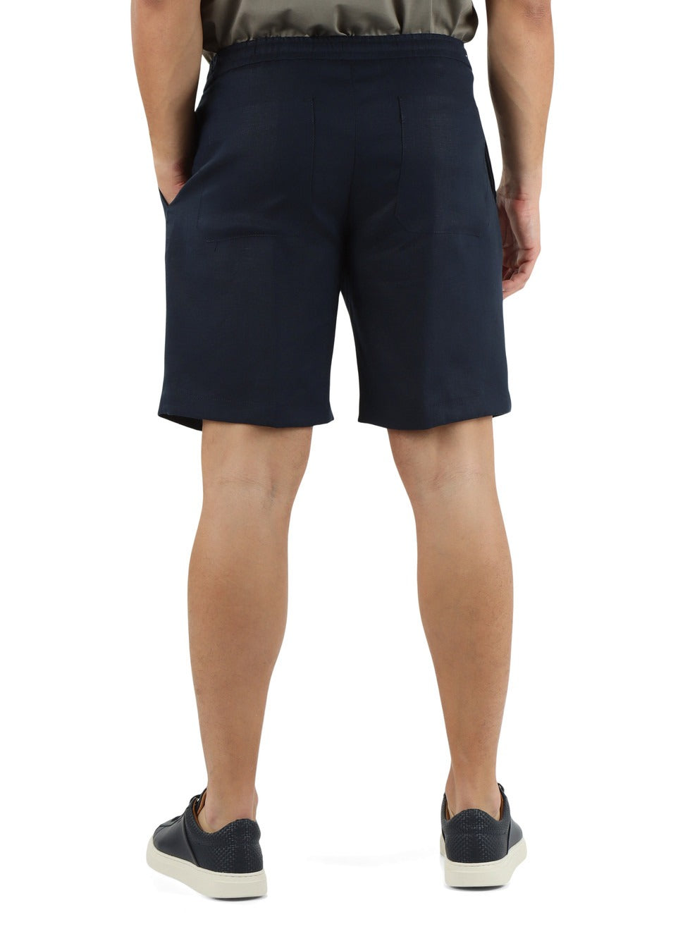 MICHAEL COAL<BR/>Bermuda in lino con coulisse MC-MAX/3259 blu MCMAX3259S26B 001 MICHAEL COAL 
