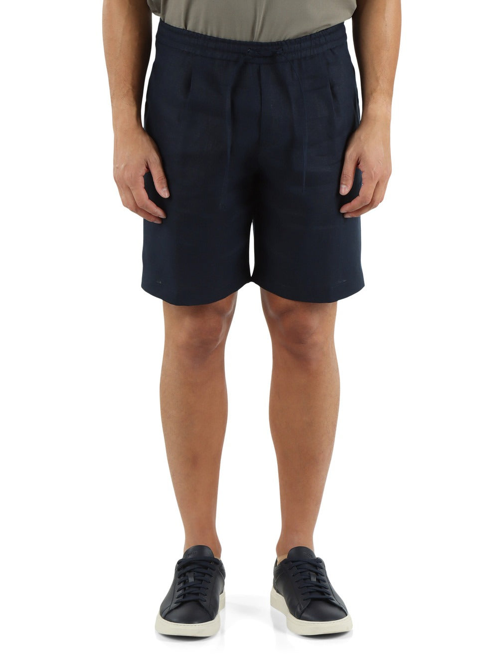 MICHAEL COAL<BR/>Bermuda in lino con coulisse MC-MAX/3259 blu MCMAX3259S26B 001 MICHAEL COAL 
