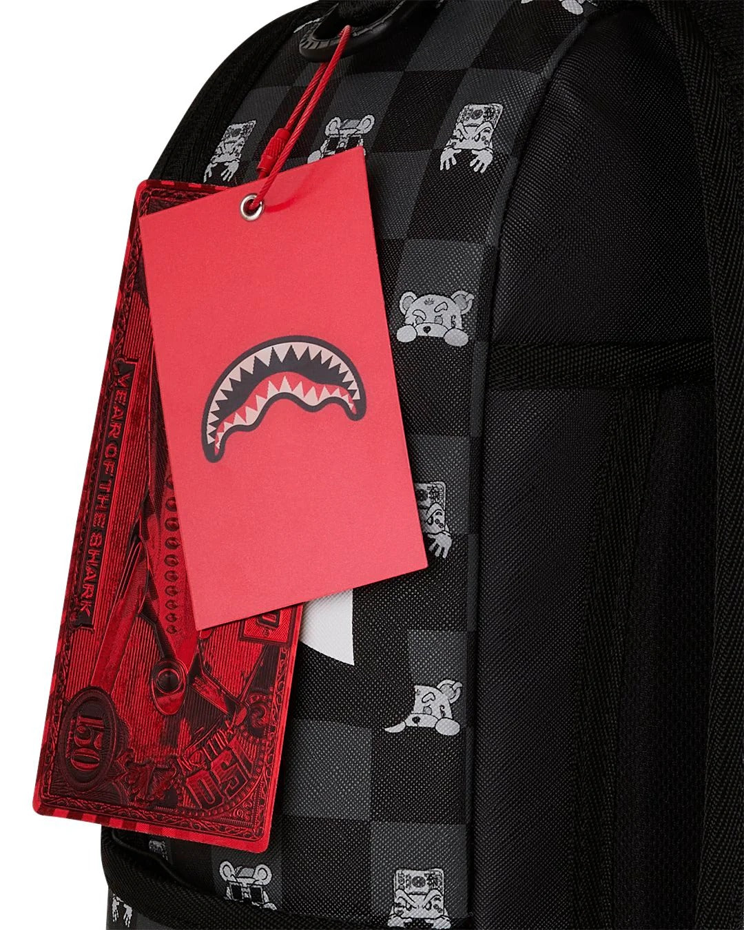 SPRAYGROUND  910B8872NSZ  GRAY PEEKING CHARACTER CHECK BACKPACK 910B8872NSZ V.UNICA SPRAYGROUND 