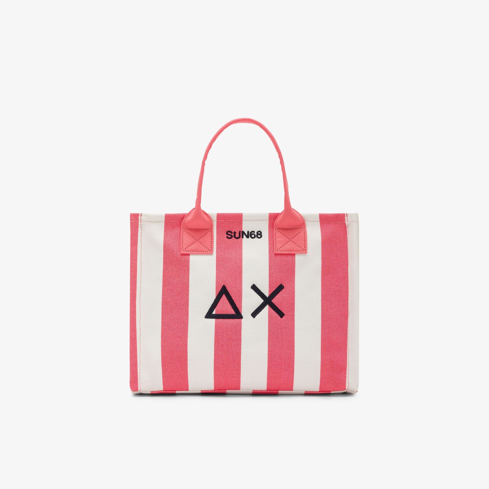 Shopping bag Cali in tela di cotone stampato fucsia/bianco panna W36220 2031 SUN 68 