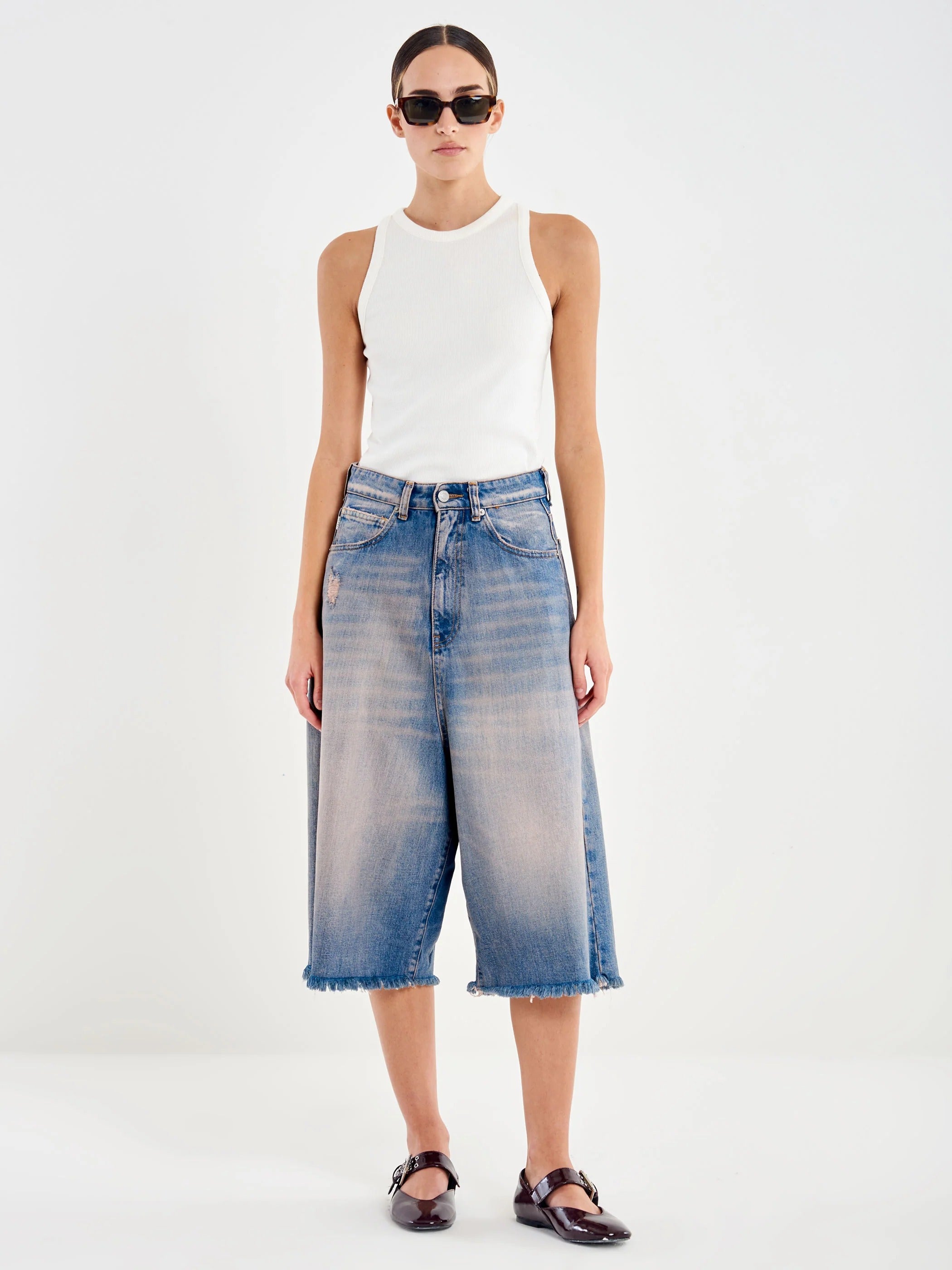 Bermuda in Denim Carola Lavaggio rosa DAB5082 DENIM BLU VICOLO 