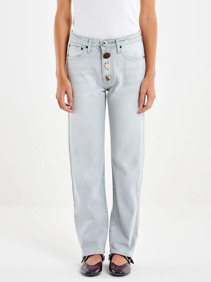 VICOLO Jeans Zoe Bottoni Gioello Grigio DAB5110 DENIM GRIGIO VICOLO 