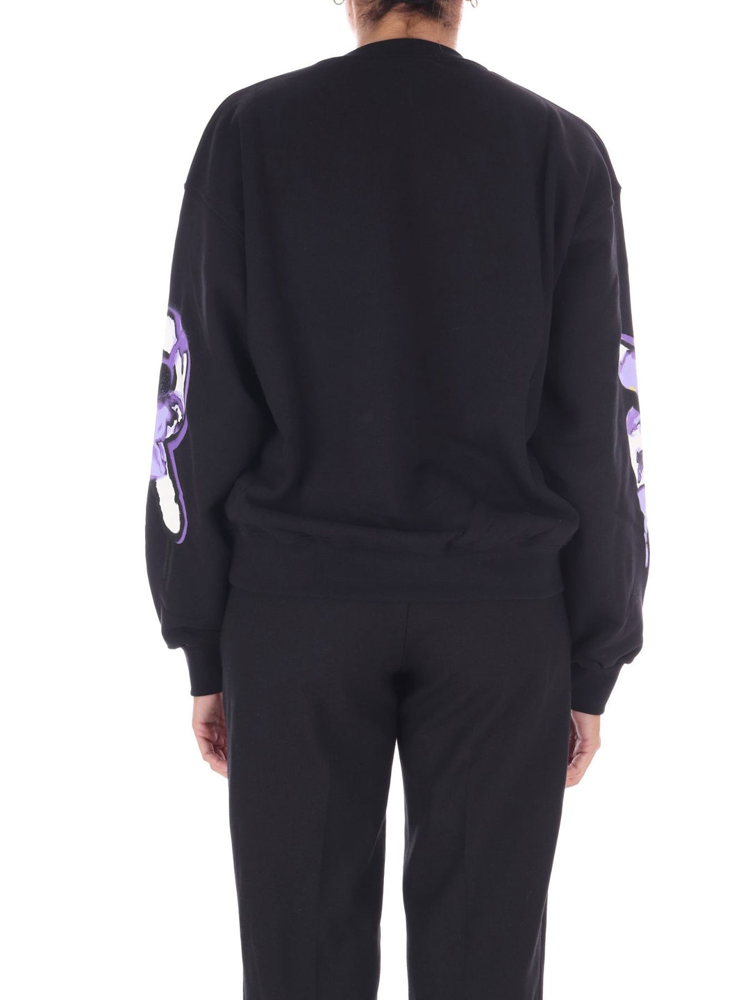 Maglia Donna Girocollo In Felpa Nera