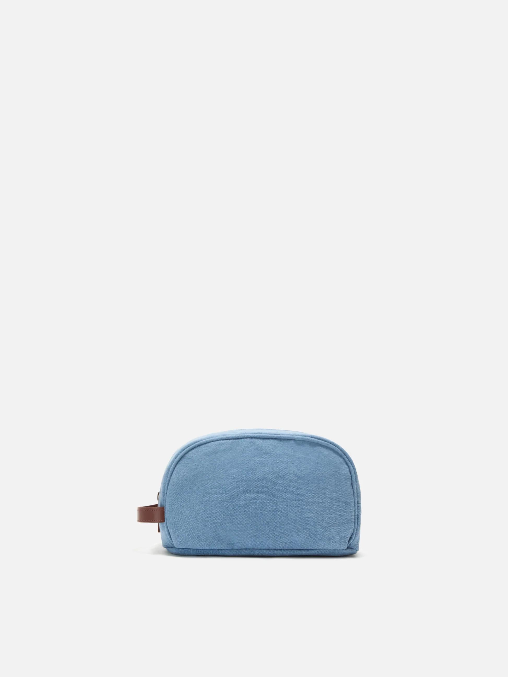 Beauty Bag Westwood in lino blu con logo ricamato WES0005 01250L MC2 SAINT BARTH 