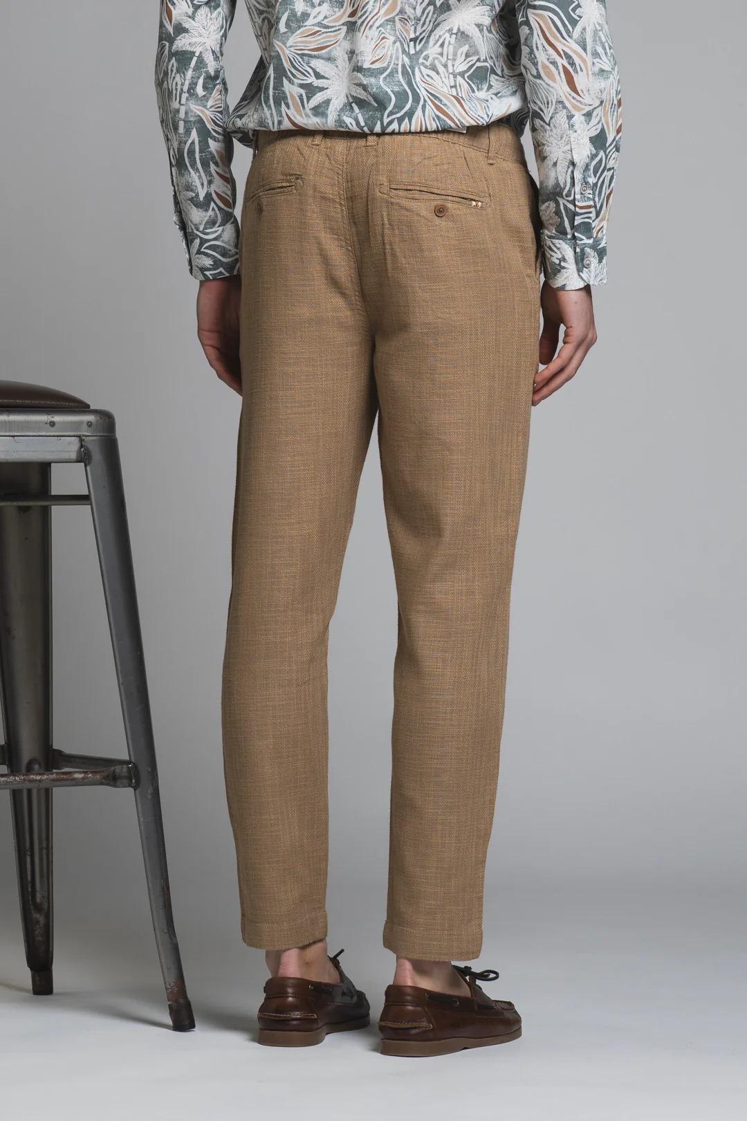 MILES CHINO LONG IN COTTON DOBBY BEIGE IM26SSPM-MILES-DOB C51 IMPURE 