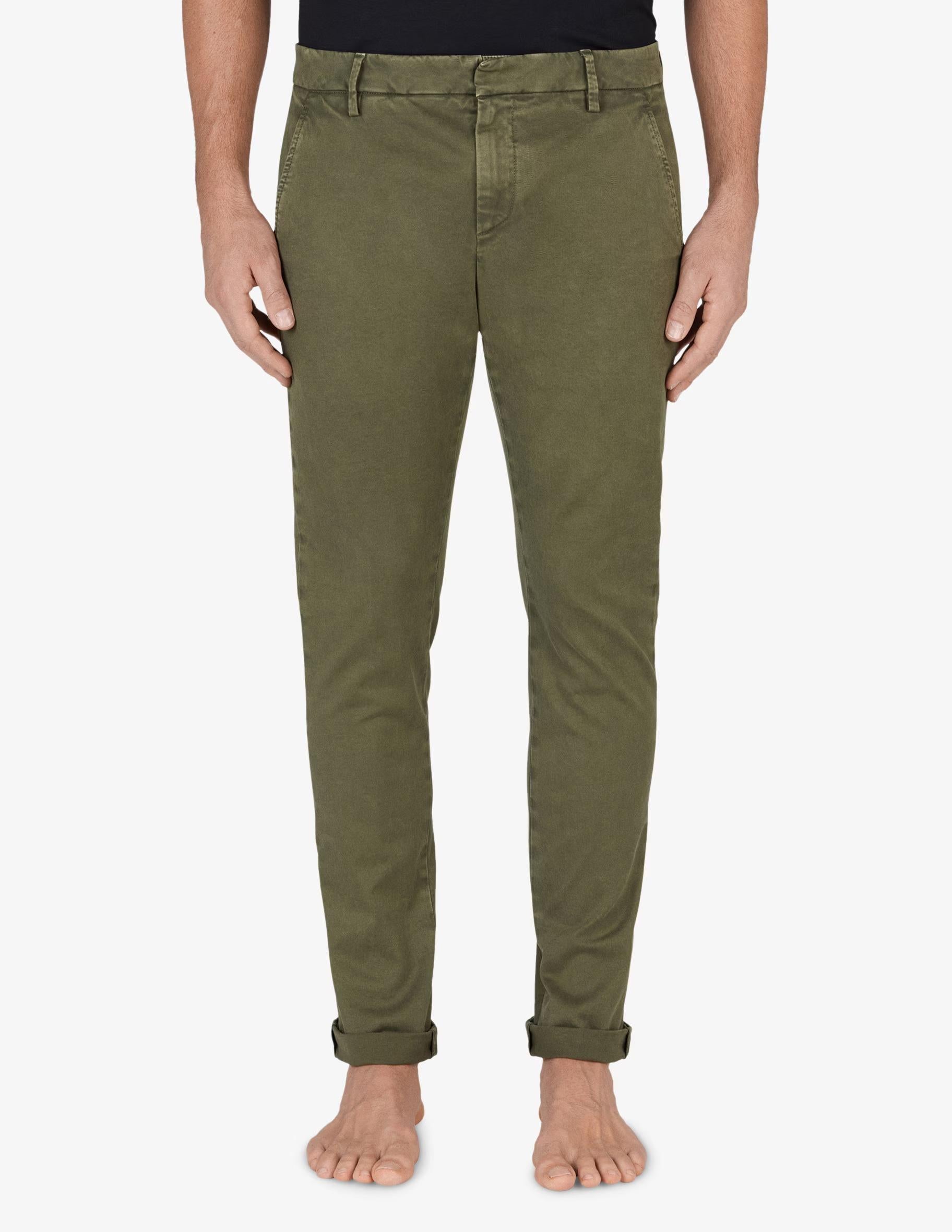 Dondup Pantaloni Gaubert slim in gabardina mano calda verde UP235-GSE043U-PTD 604 DONDUP 