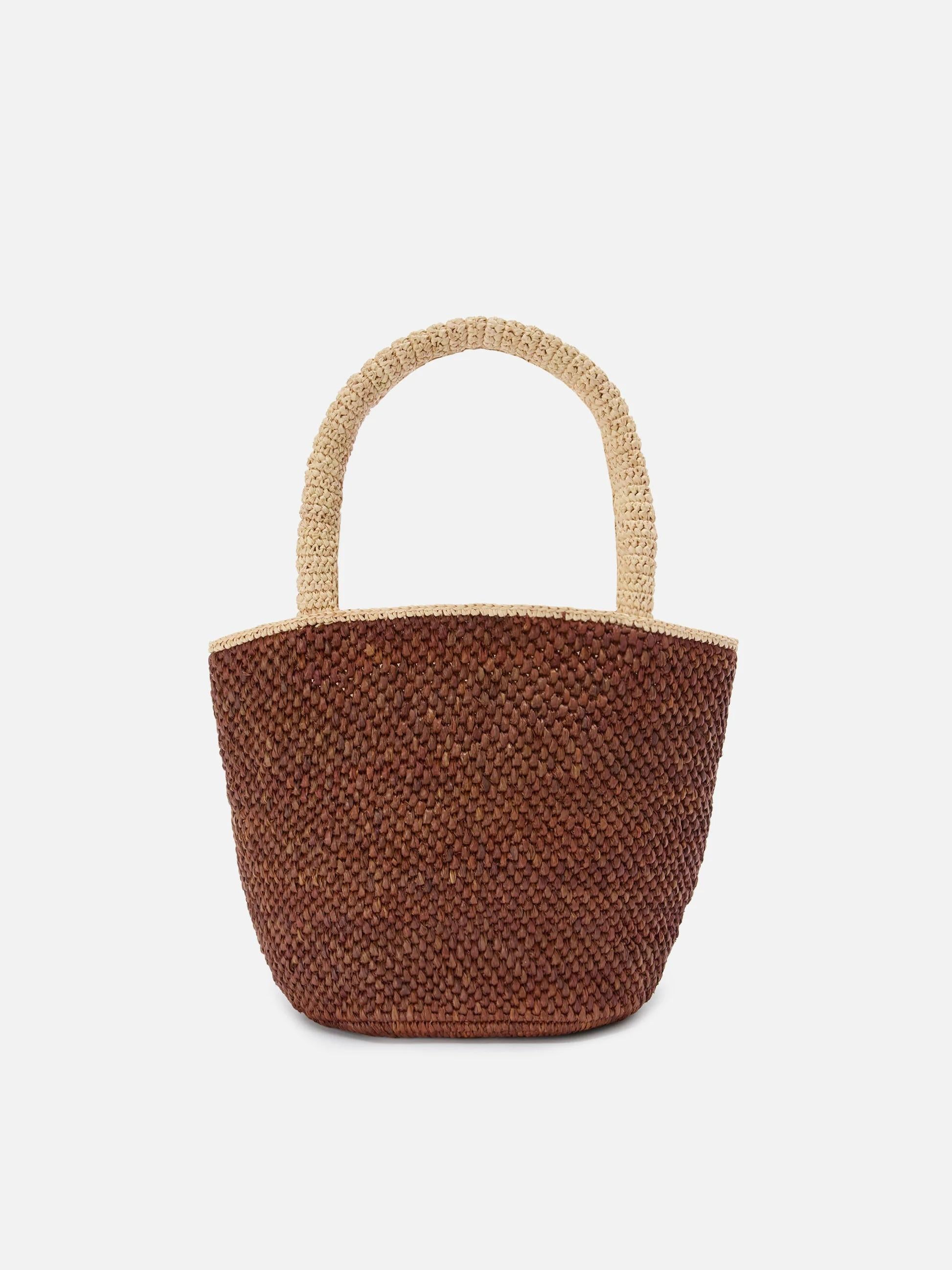 Borsa Marcy in raffia marrone con nappetta e logo ricamato MARR001 00220L MC2 SAINT BARTH 