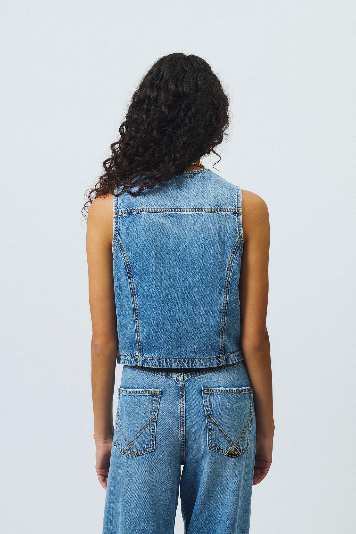 ROY ROGER'S GILET IN DENIM OCEAN RND225CR531987 C0999 ROY ROGER'S 
