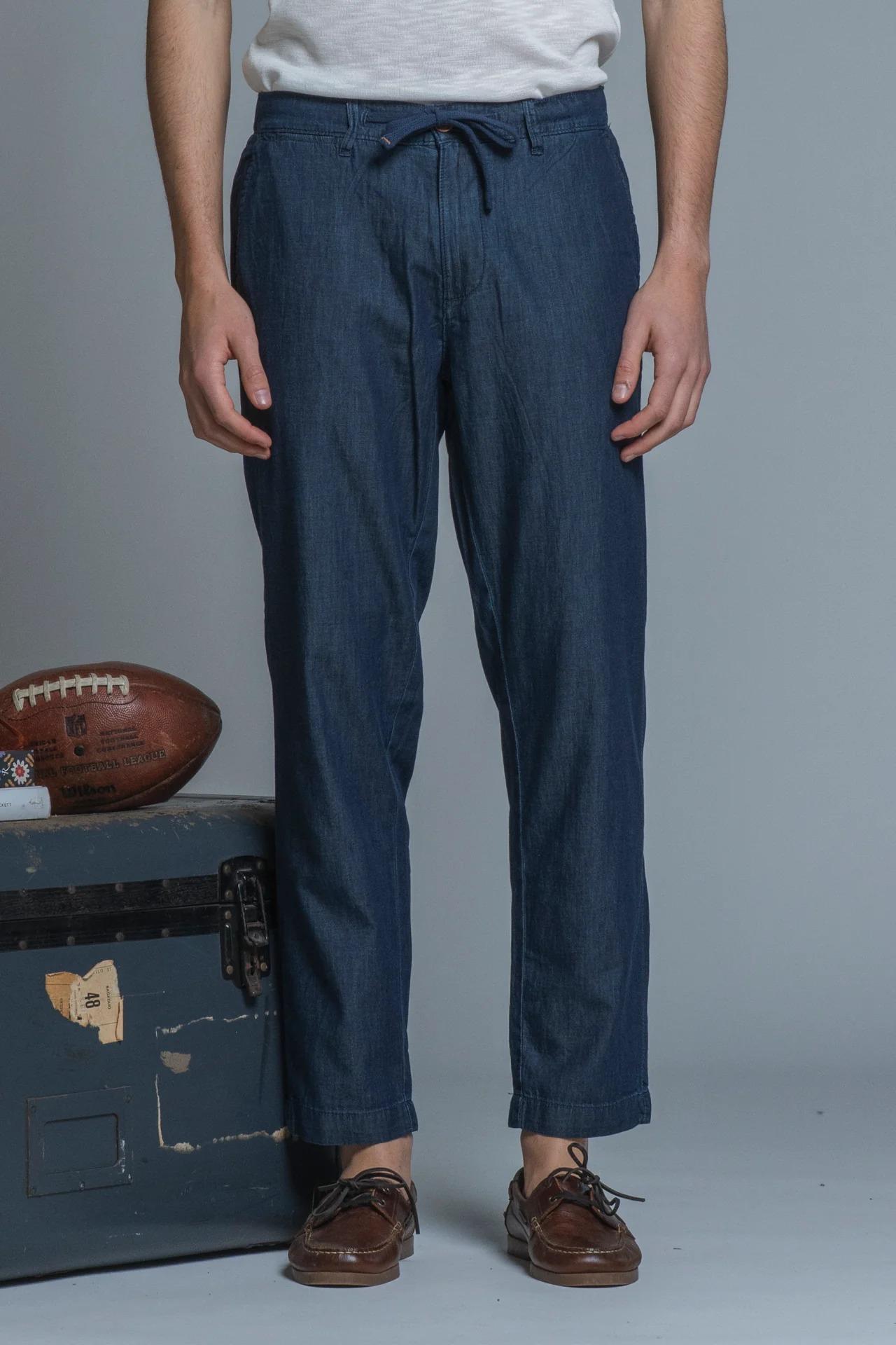 MILES CHINO LONG IN CHAMBRAY DARK BLUE IM26SSPM-MILES0-CMB C99 IMPURE 