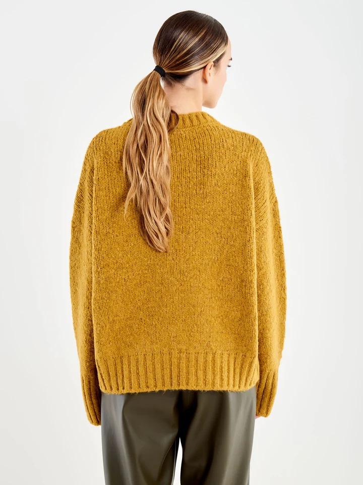 VICOLO Pull Girocollo con Fondo sfalsato GIALLO OCRA 33057F GIALLO VICOLO 