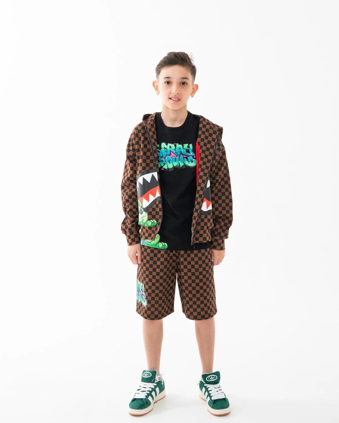 SPRAYGROUND CATCH BEAR CHECK SHORTS SPY1394E V.U SPRAYGROUND 