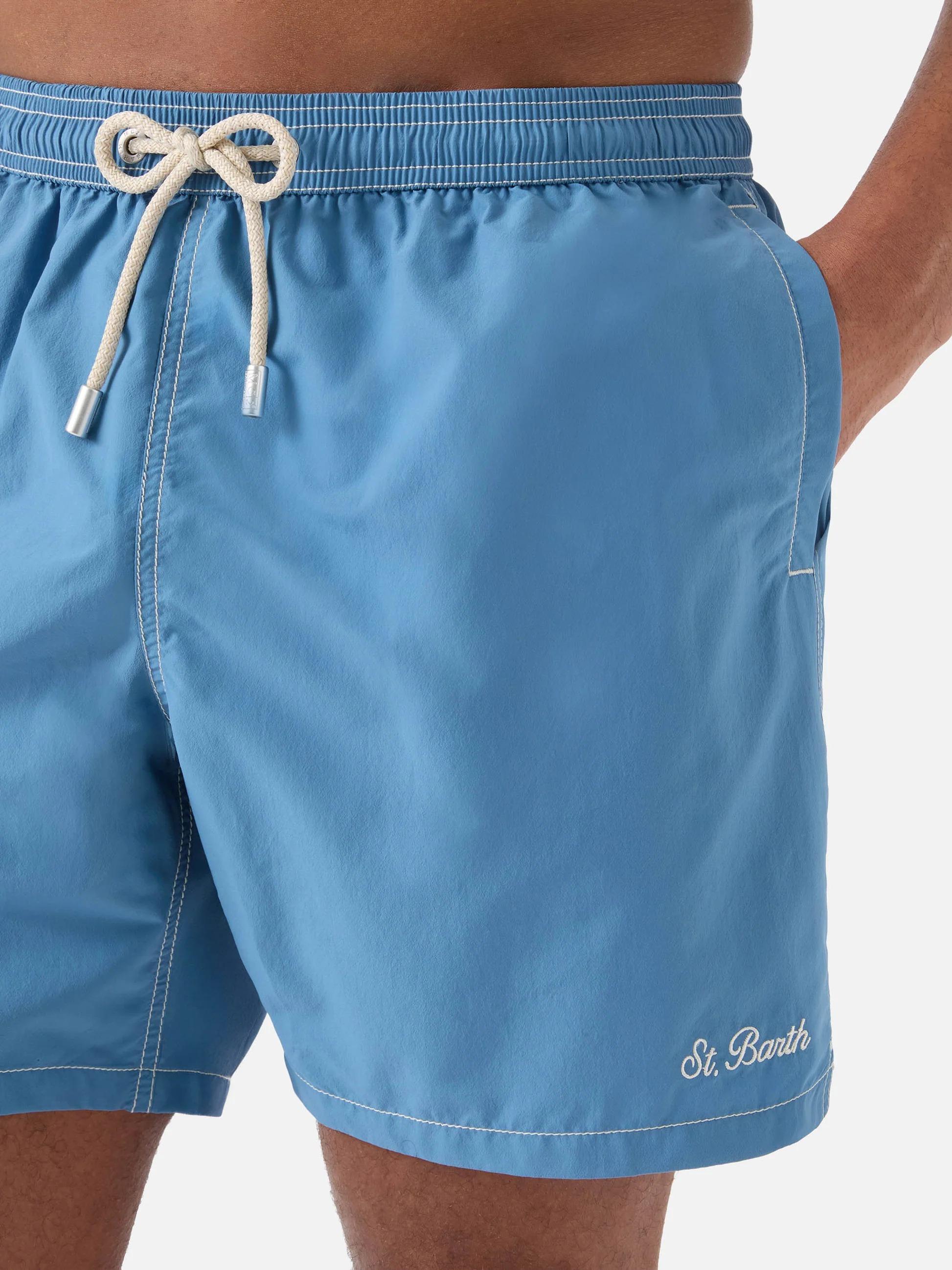 Costume mare Patmos azzurro polvere tinta unita PATM001 00084L MC2 SAINT BARTH 