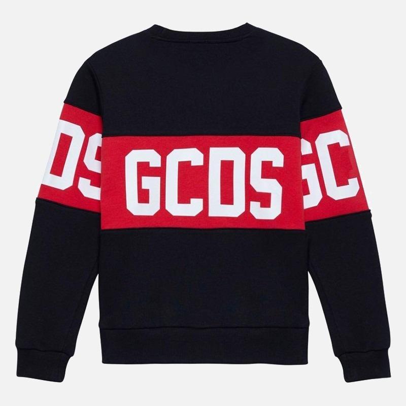 Felpa bambino GCDS kids nera in cotone Z0UKQE584F004 999R GCDS 