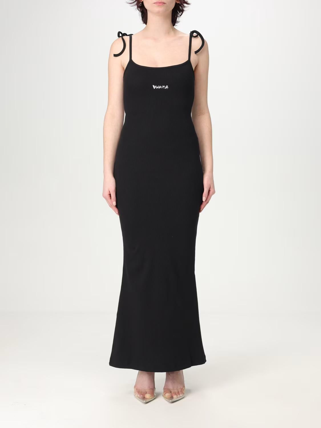 Abito Disclaimer in cotone a costina stretch nero 26EDS54938 NERO DISCLAIMER 