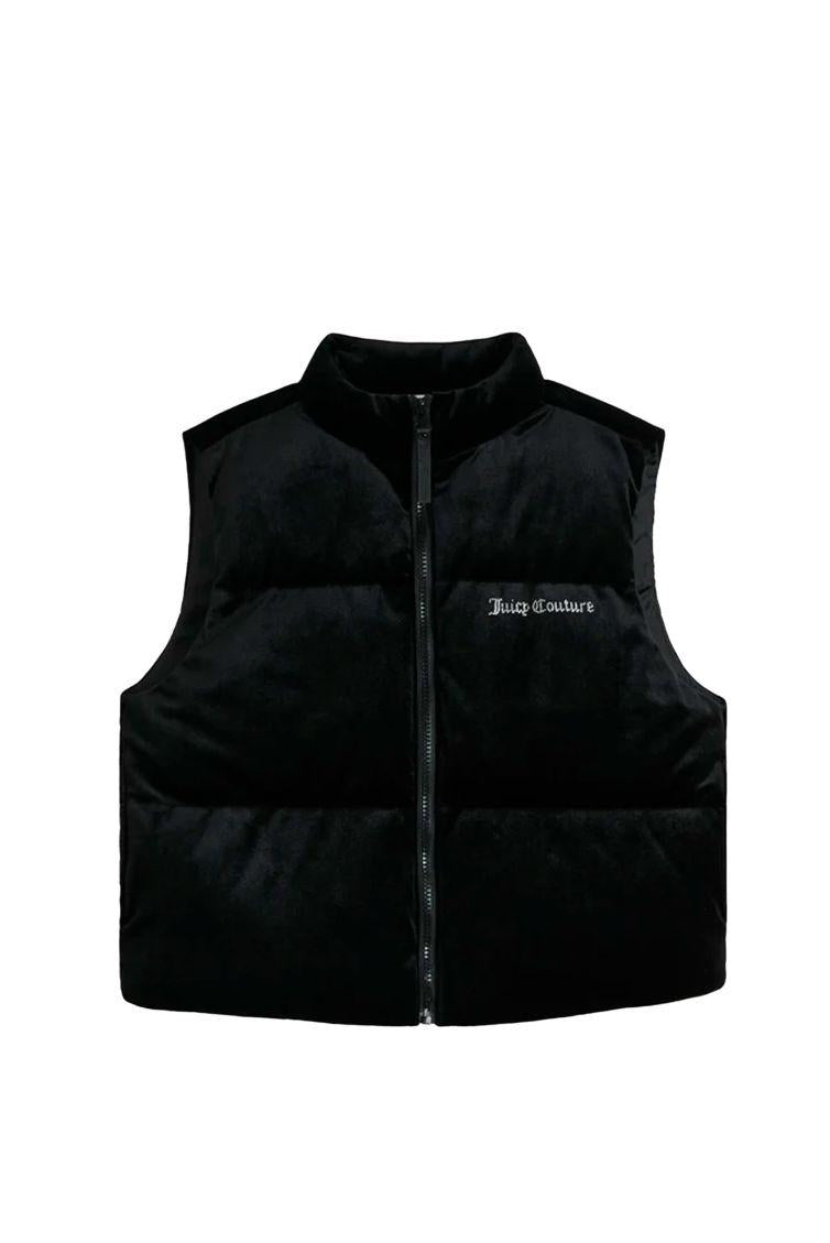 SMANICATO DONNA JUICY COUTURE LIGHTENING VELOUR GILET BLACK VIJJ40740WPO J00 JUICY COUTURE 