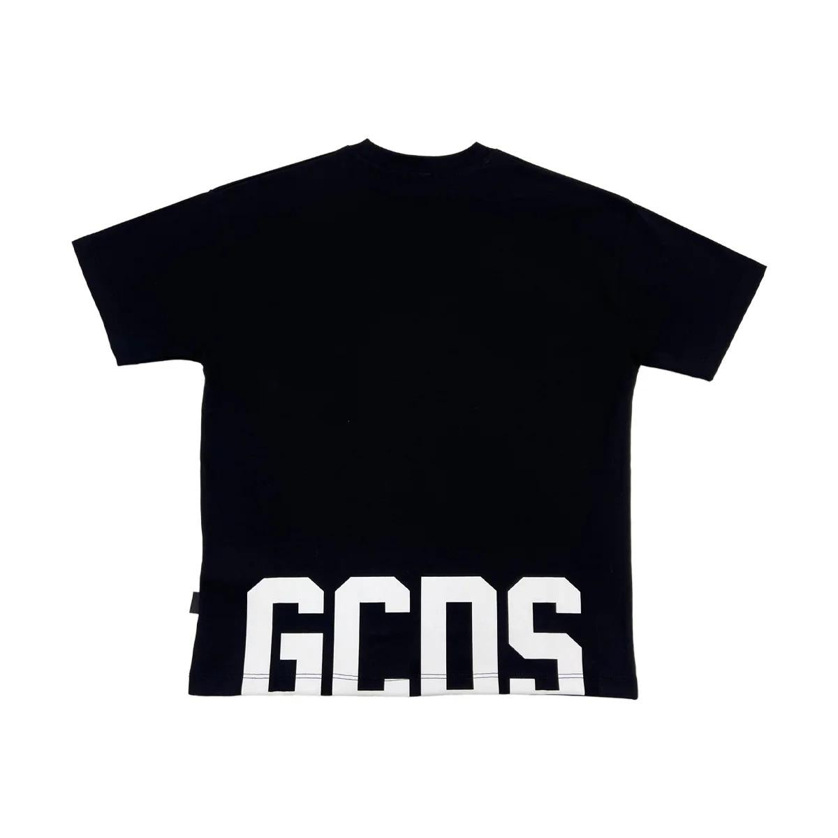 Gcds tshirt nera bambino maxi logo sul retro Z0UJQC587J105 999R GCDS 