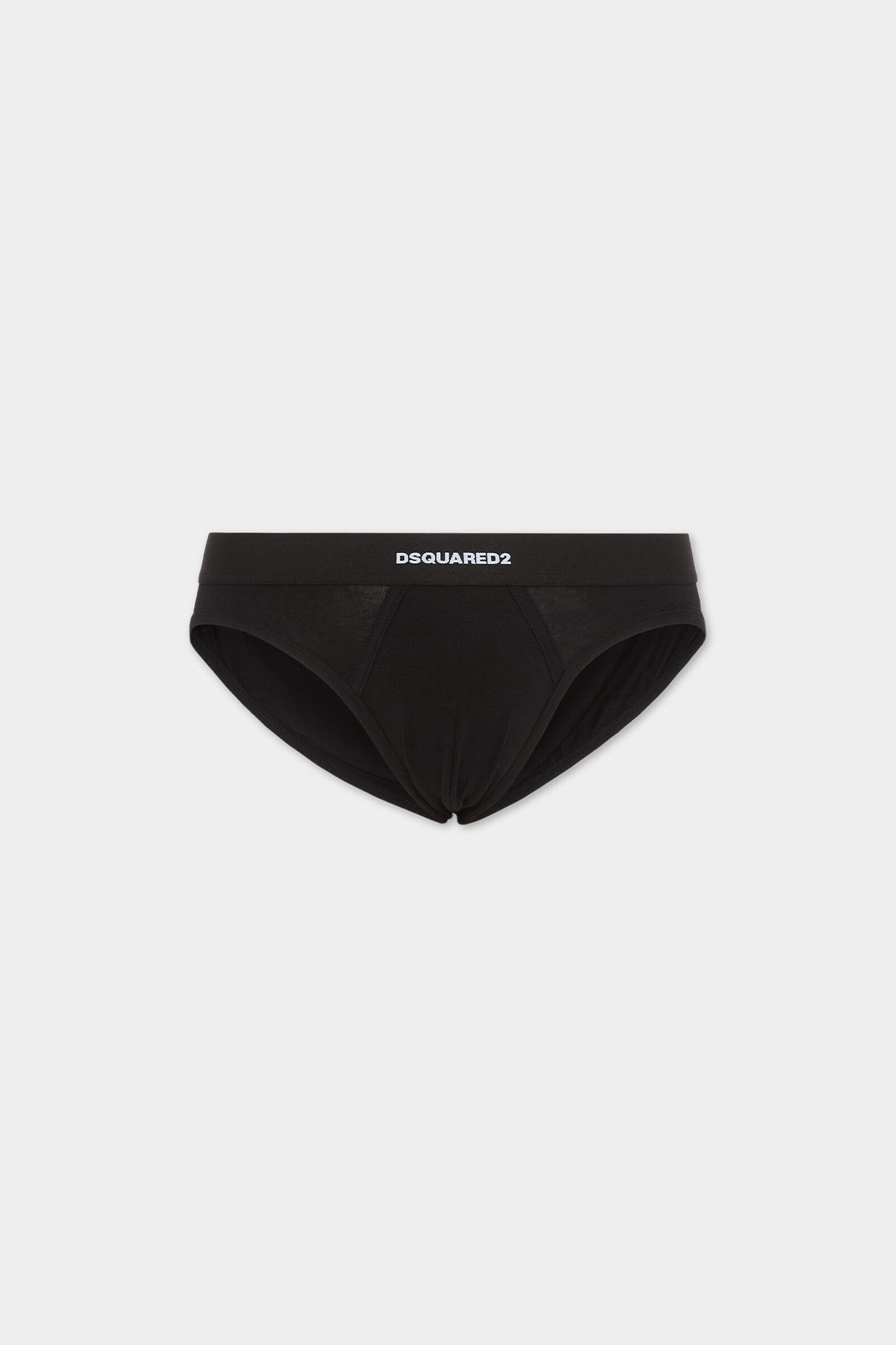Set di 2 slip in cotone stretch neri DCX200070 001 DSQUARED 