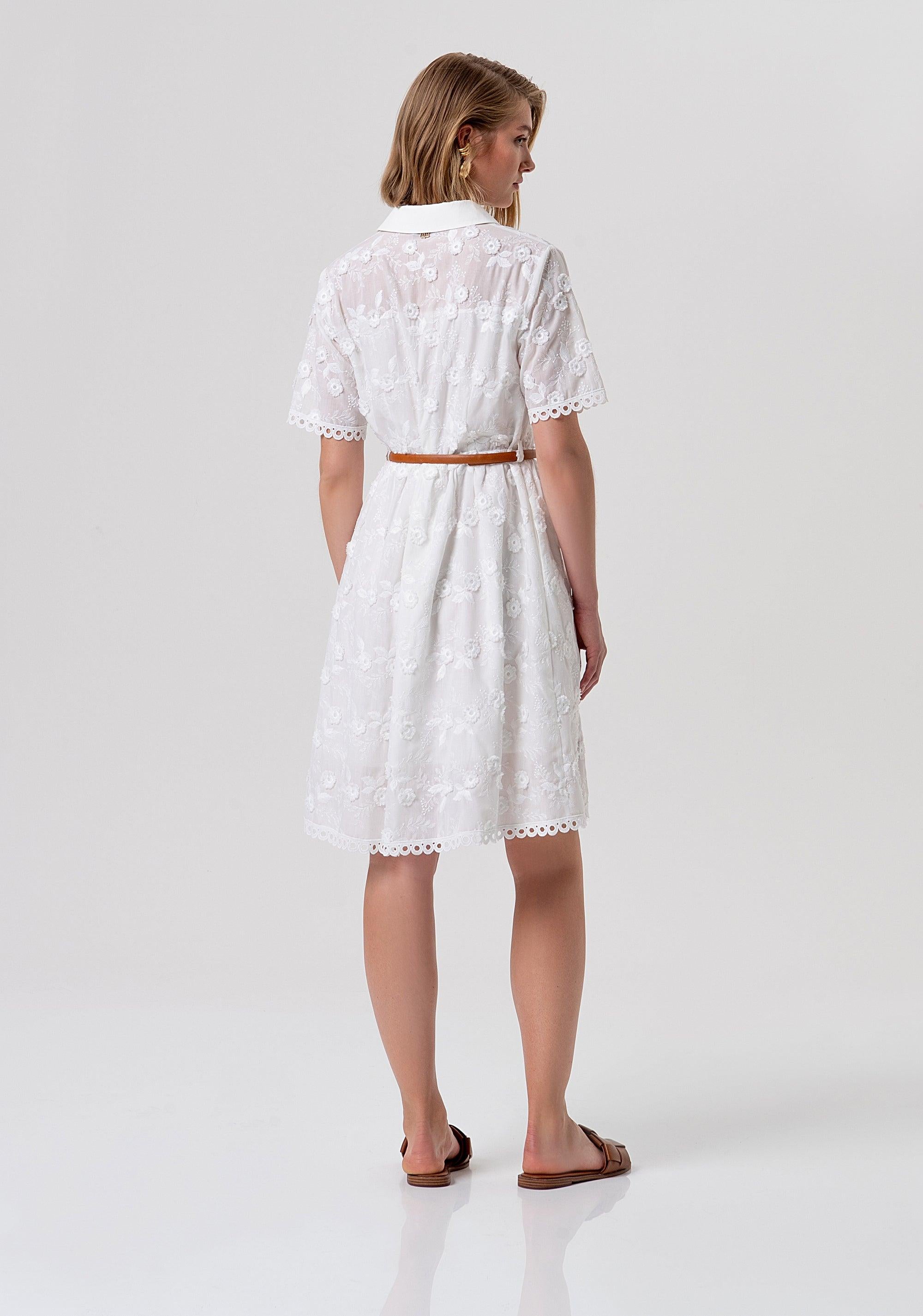 Abito regular modello chemisier in pizzo WHITE FR26SD1027W445E5 278 FRACOMINA 