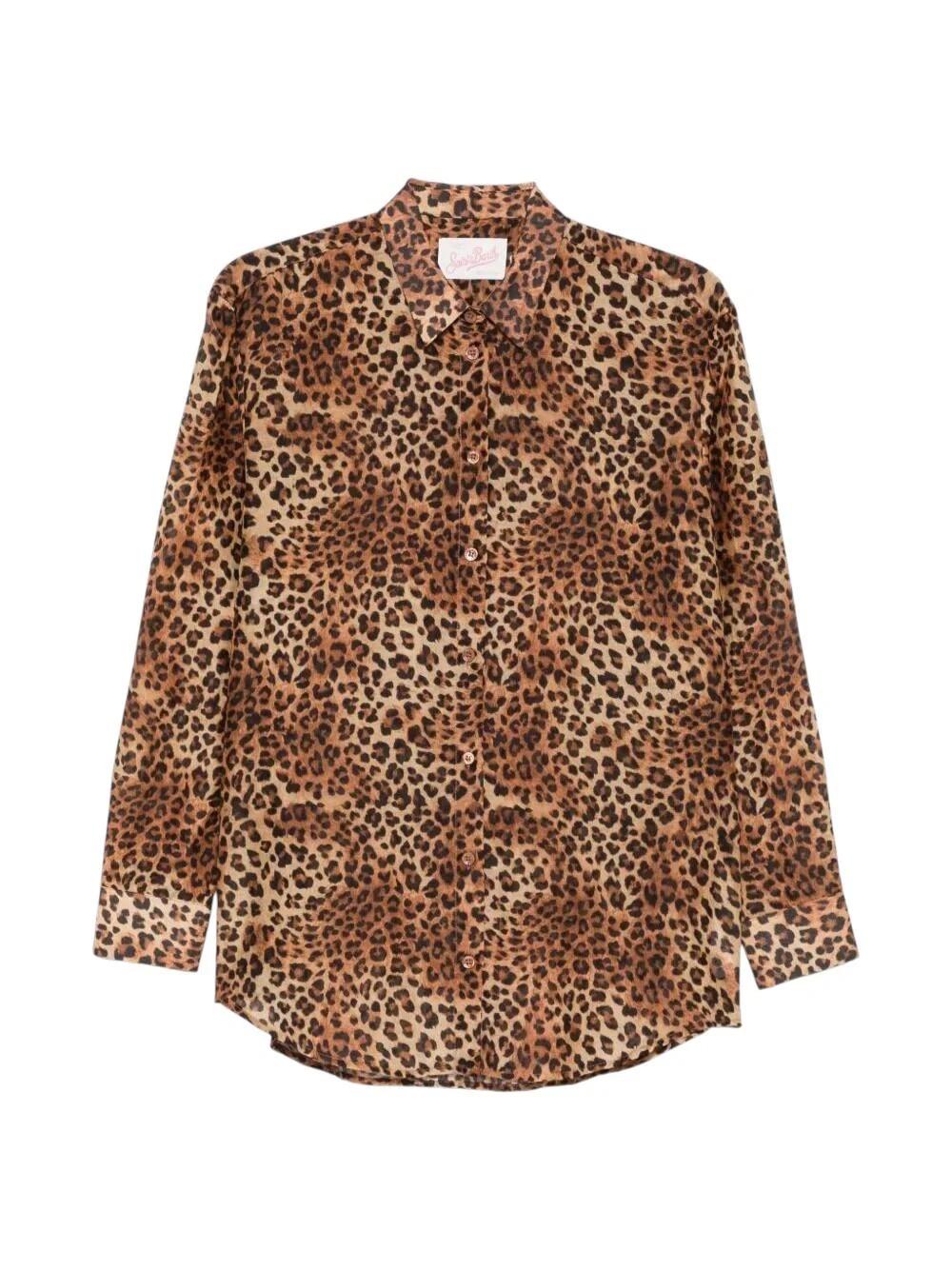 Camicia MC2 SAINT BARTH donna BRIG001 00168L 19 Brigitte Silk Voile Sand Leopard BRIG001 00168L MC2 SAINT BARTH 