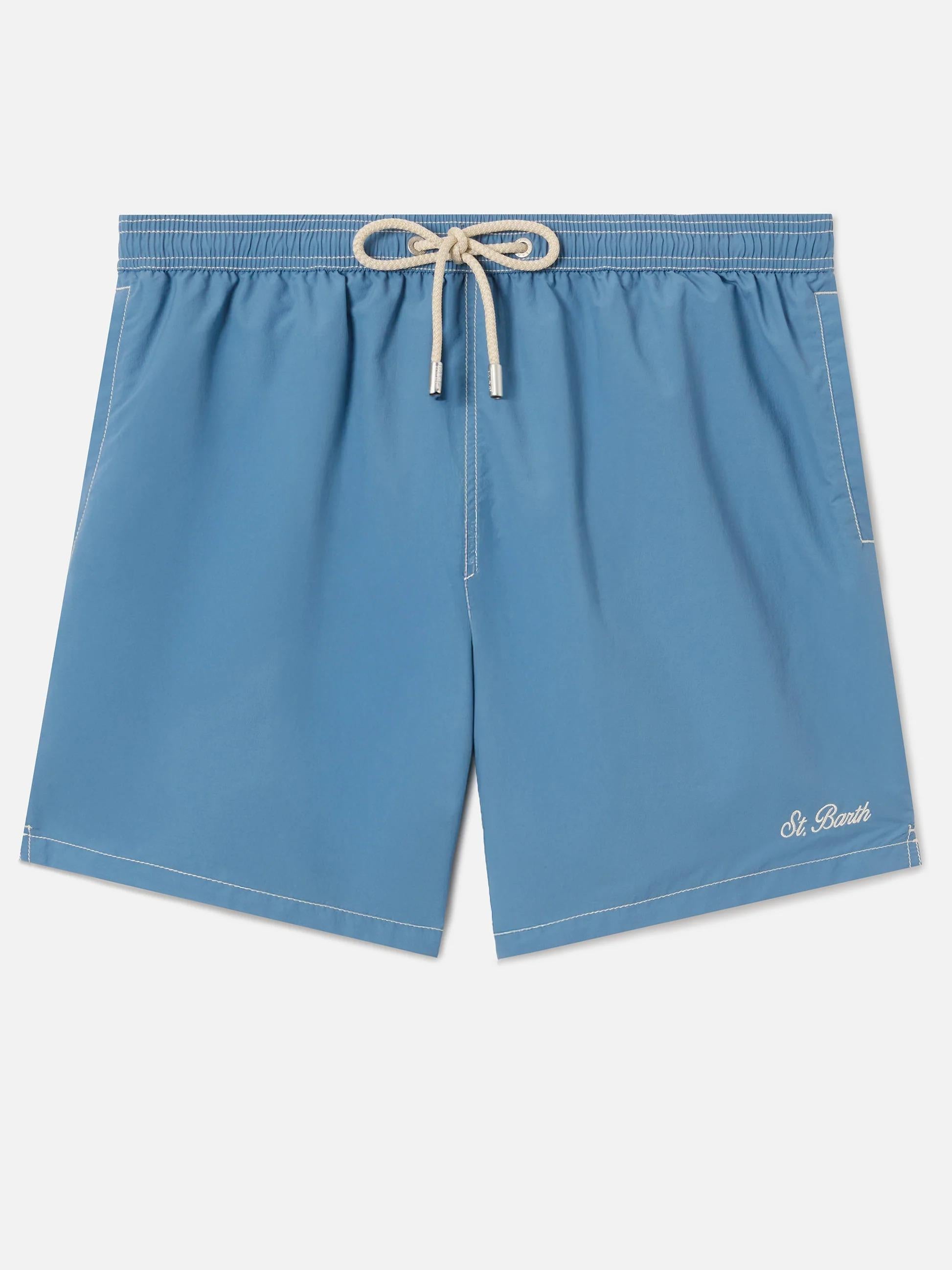 Costume mare Patmos azzurro polvere tinta unita PATM001 00084L MC2 SAINT BARTH 