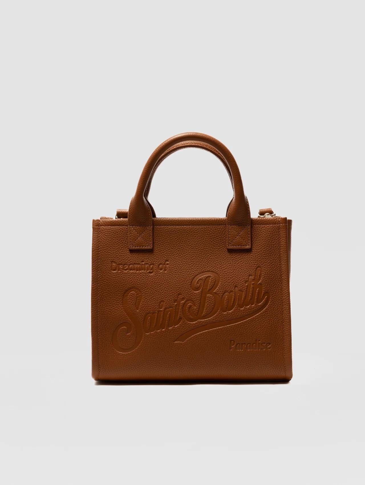 Borsa in Pelle Martellata Vanity Midi Cuoio VANMD001 00532I MC2 SAINT BARTH 