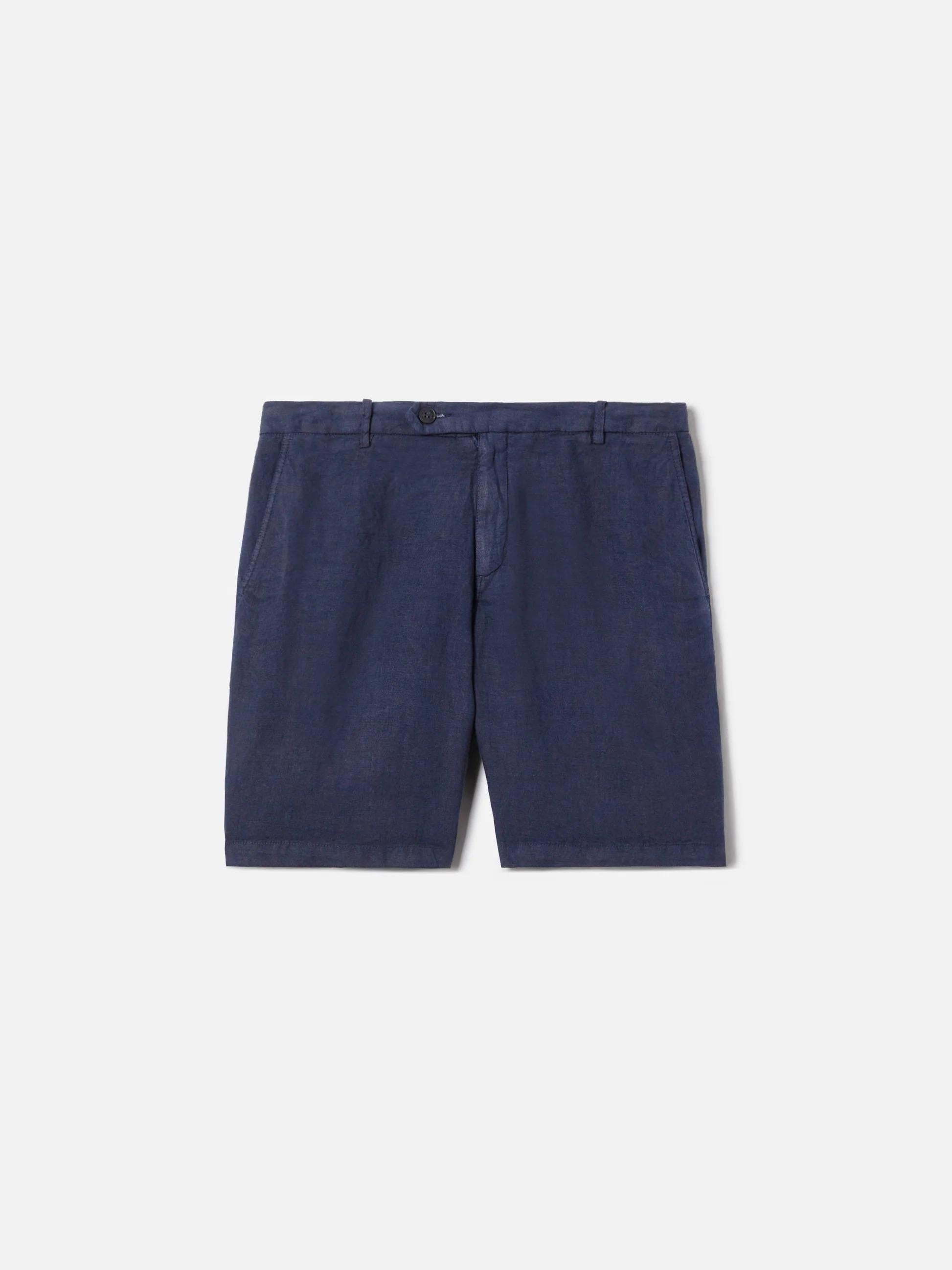 Bermuda Sebastian in puro lino blu navy Mc2 Saint Barth SEB0001 00119L MC2 SAINT BARTH 