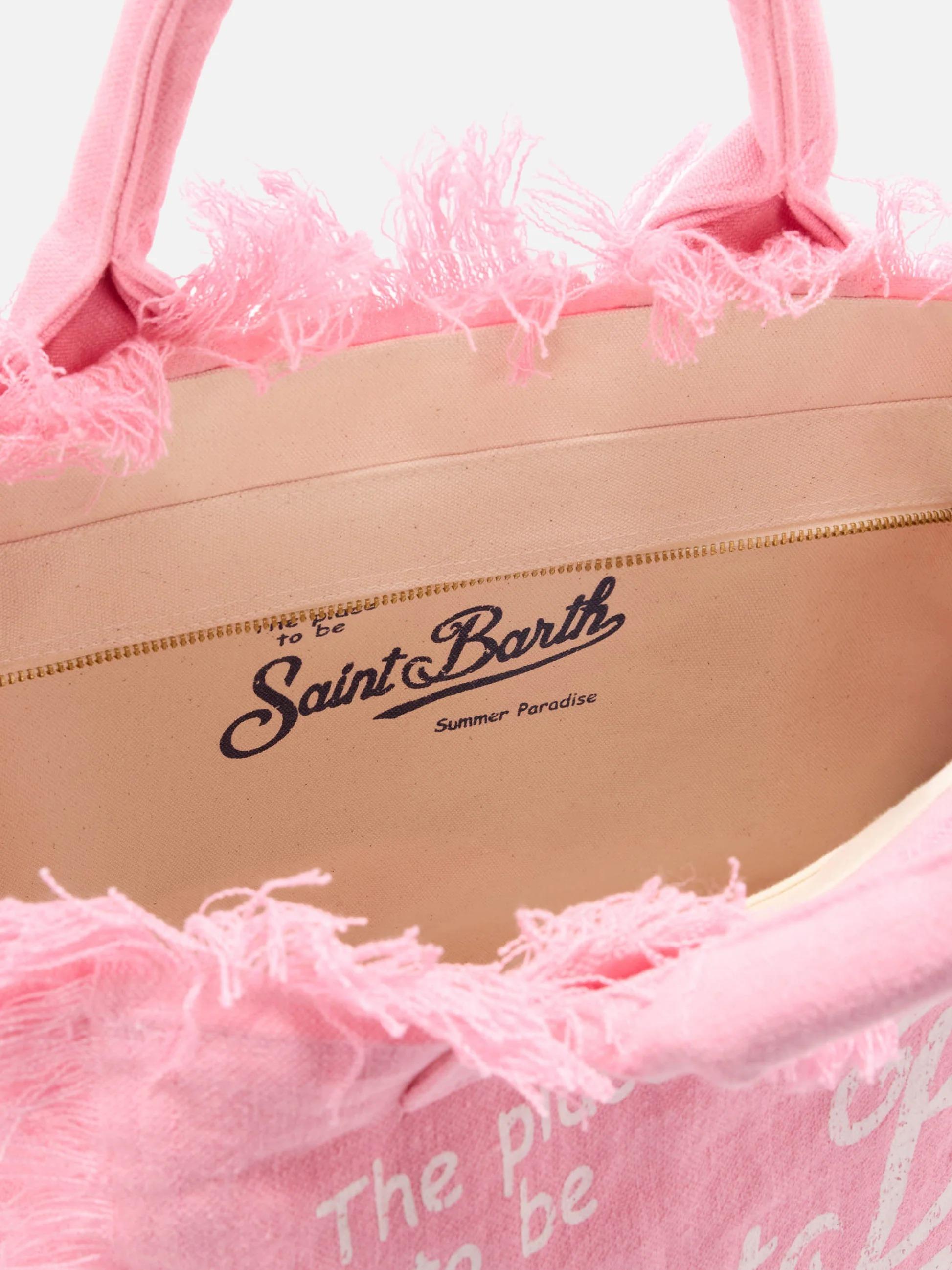 Borsa Vanity regular in lino rosa tinta unita VANI022 00142L MC2 SAINT BARTH 