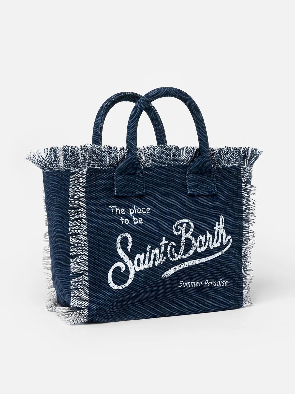 Borsa Colette in canvas di cotone denim dark COL0001 00431L MC2 SAINT BARTH 