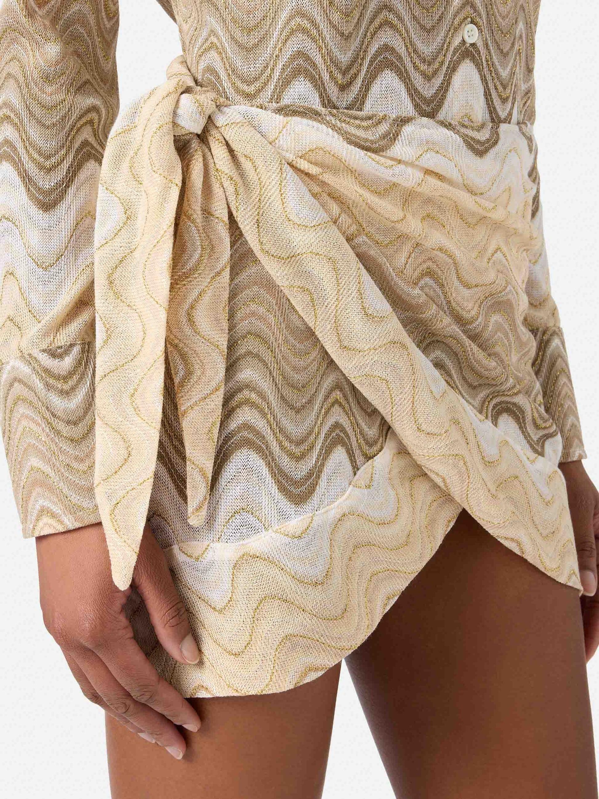 Gonna pareo Angie in raschel degradé beige ANGI001 02022L MC2 SAINT BARTH 